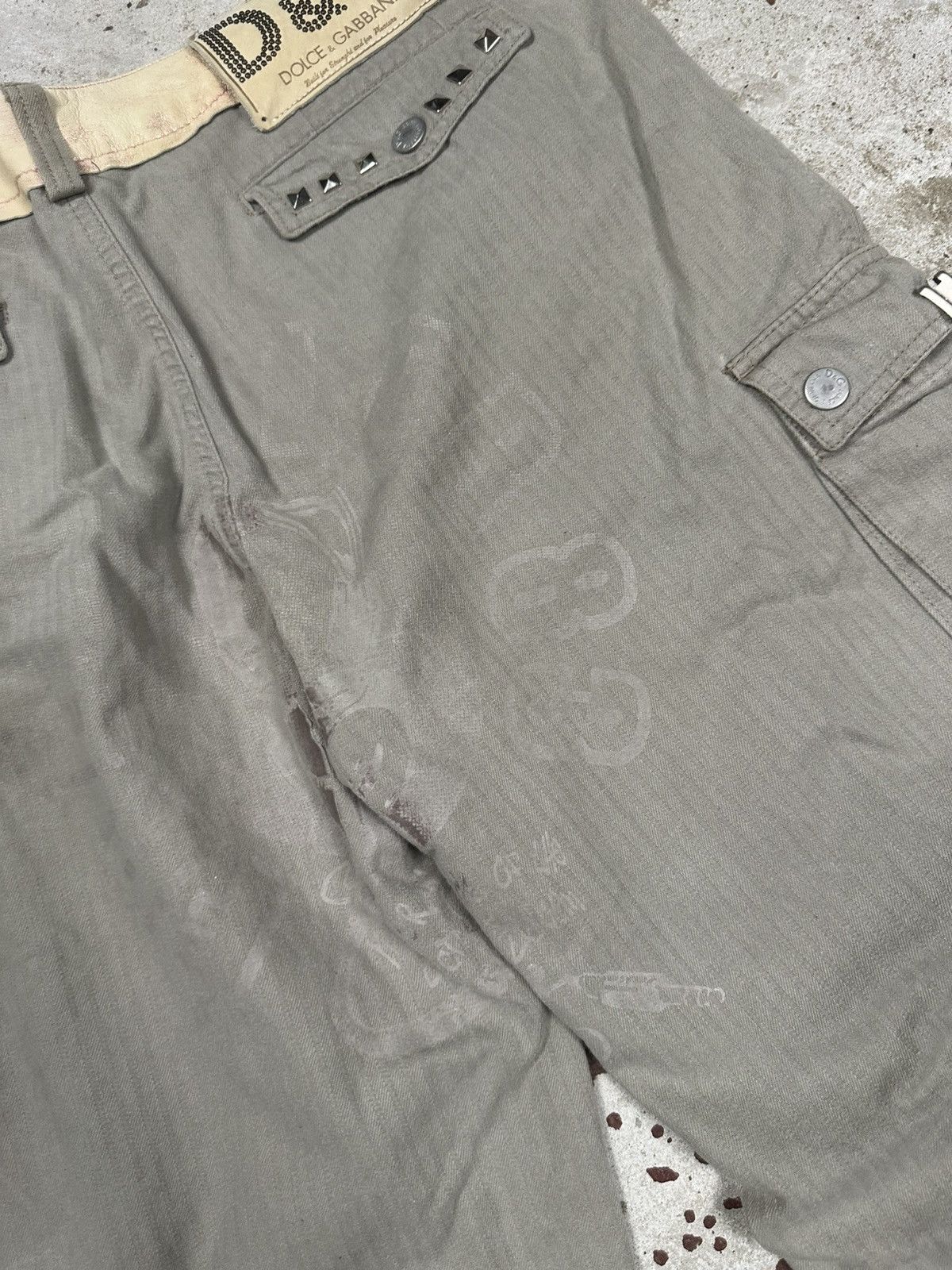Dolce & Gabbana 2003 Dolce & Gabbana Baggy Loose Cargo Pants Studs Patched Size US 34 / EU 50 - 20 Thumbnail