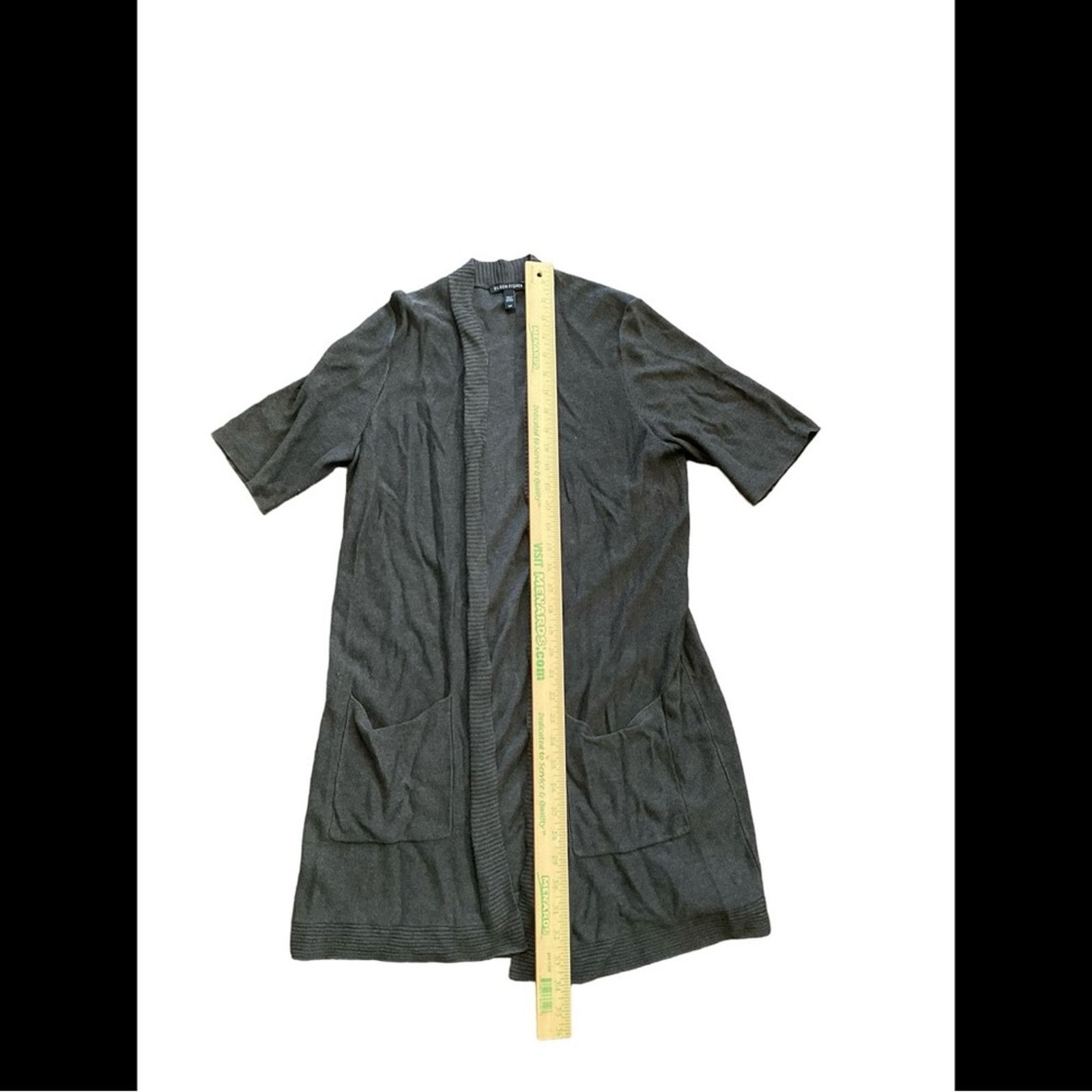 Eileen Fisher Eileen Fisher Charcoal Open Front Cardigan Size S / US 4 / IT 40 - 2 Thumbnail