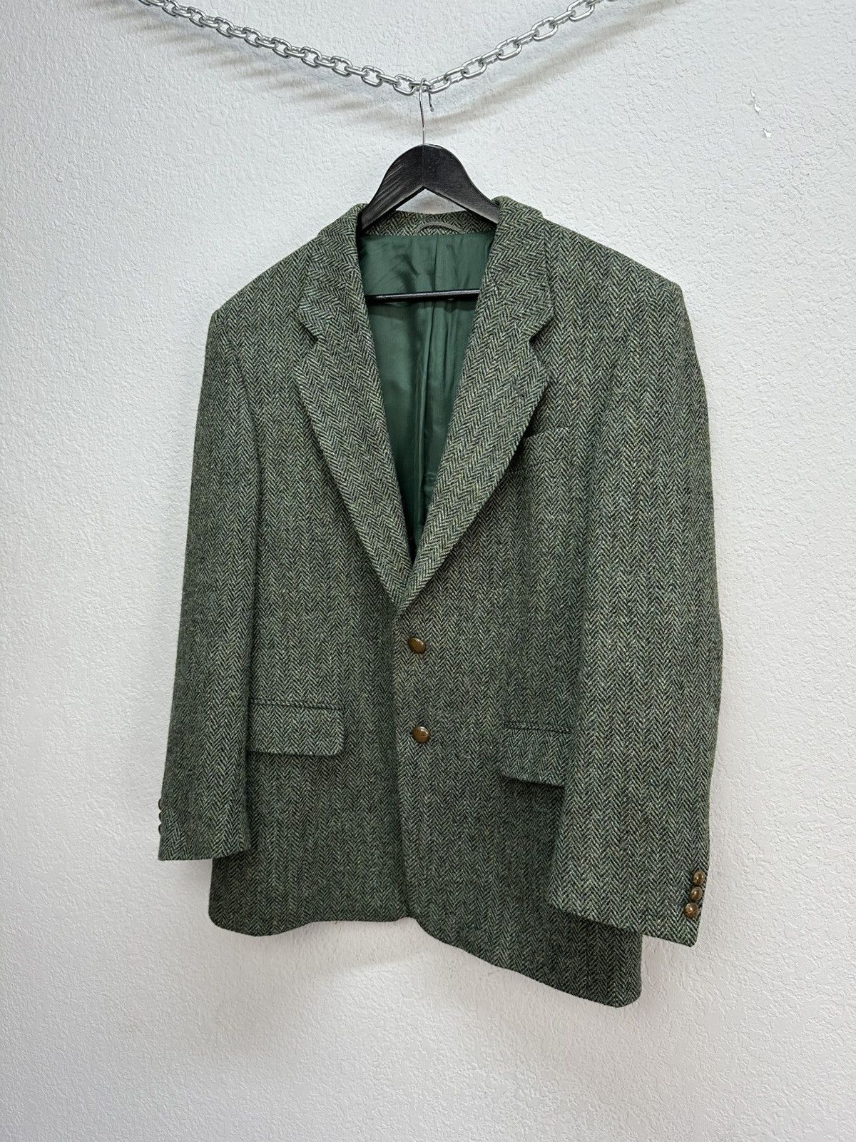Harris Tweed × Japanese Brand × Vintage Vintage Harris Tweed Hand Woven Wool Blazer Jacket Size 52R - 3 Thumbnail