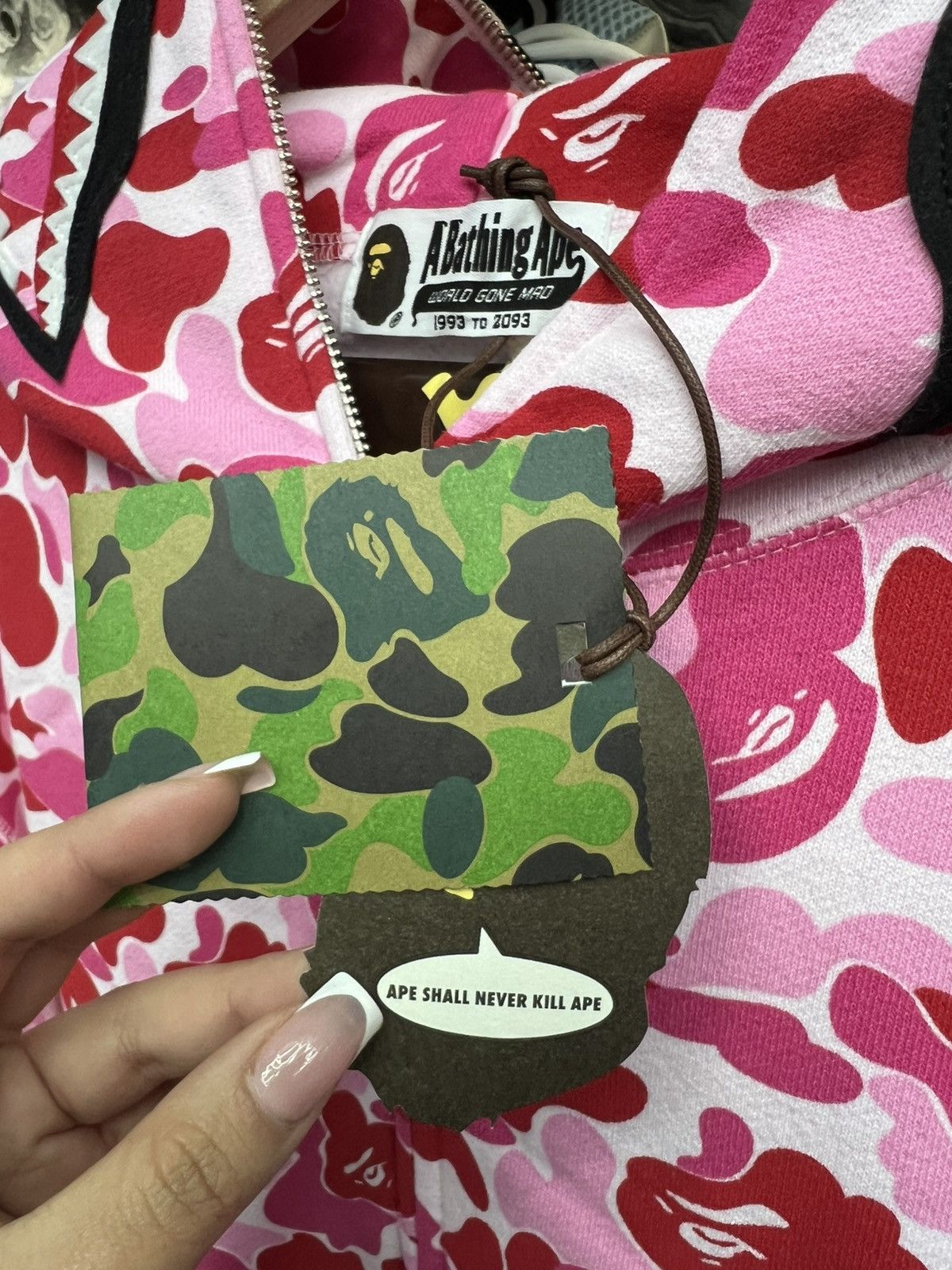 Bape Bape Pink ABC Camo Shark Fullzip Hoodje Size US XXL / EU 58 / 5 - 12 Thumbnail