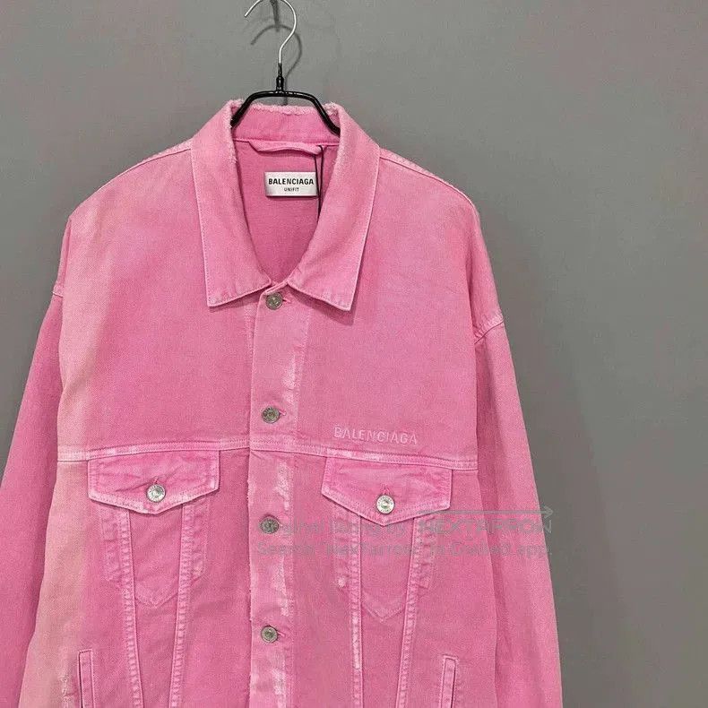 Balenciaga Balenciaga Pink Washed Denim Jacket. Size US M / EU 48-50 / 2 - 2 Thumbnail