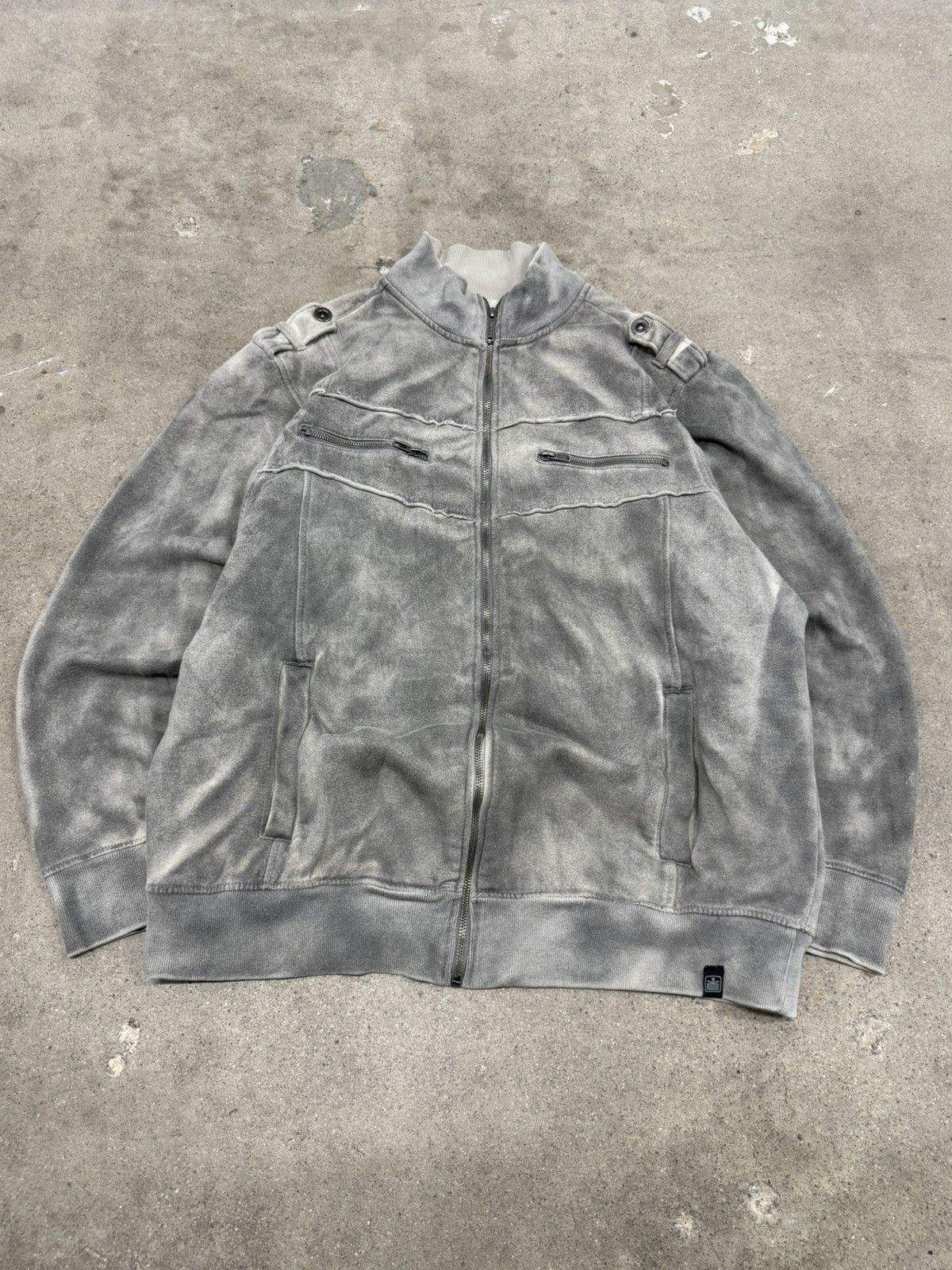 Vintage Y2K THE MACHINE ARCHIVE STYLE GRUNGE FADED FULL ZIP JACKET Size US XL / EU 56 / 4 - 2 Thumbnail
