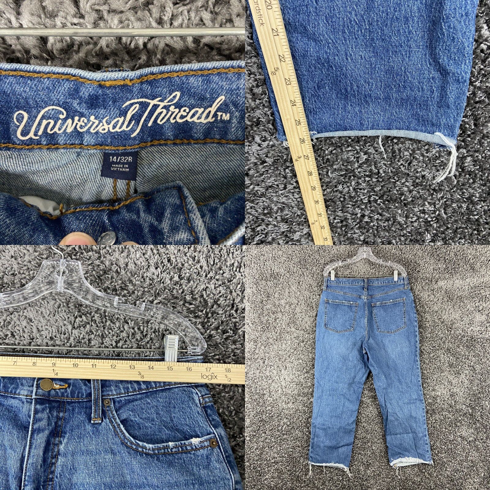Vintage VINTAGE Universal Thread Jeans Women 14 Blue Distressed Straight Size ONE SIZE - 8 Thumbnail