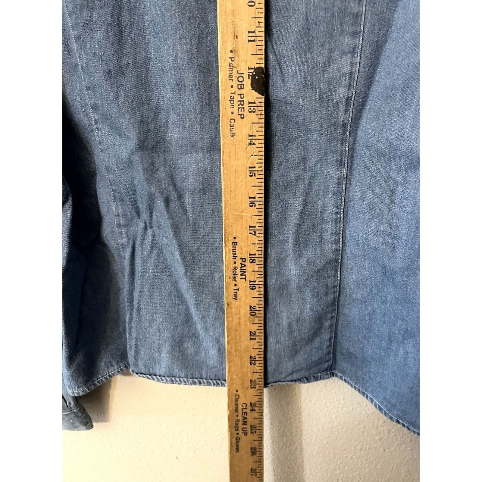 Vintage Giorgio Sant Angelo Denim Shirt L Blue Long Sleeve Button Down Front Pockets Sz Size L / US 10 / IT 46 - 4 Thumbnail