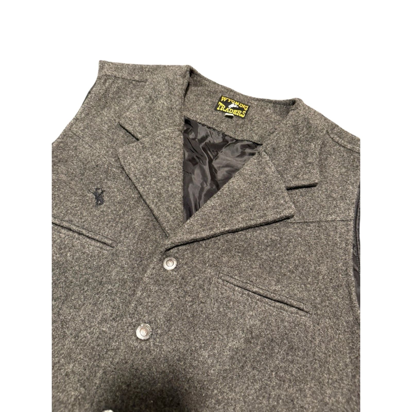 Vintage Wyoming Traders Vest L 100% Virgin Wool Western Rancher Gray Waistcoat Vest Wool Western Gray L Mens Size US L / EU 52-54 / 3 - 5 Thumbnail