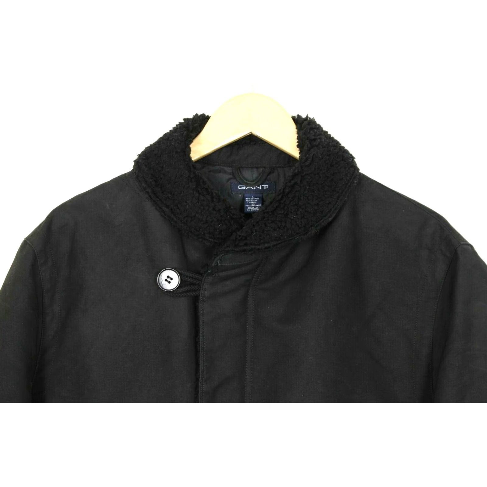 Gant GANT Coat Men Cotton Blend Black Sherpa Trim Size L Jacket Size US L / EU 52-54 / 3 - 4 Thumbnail