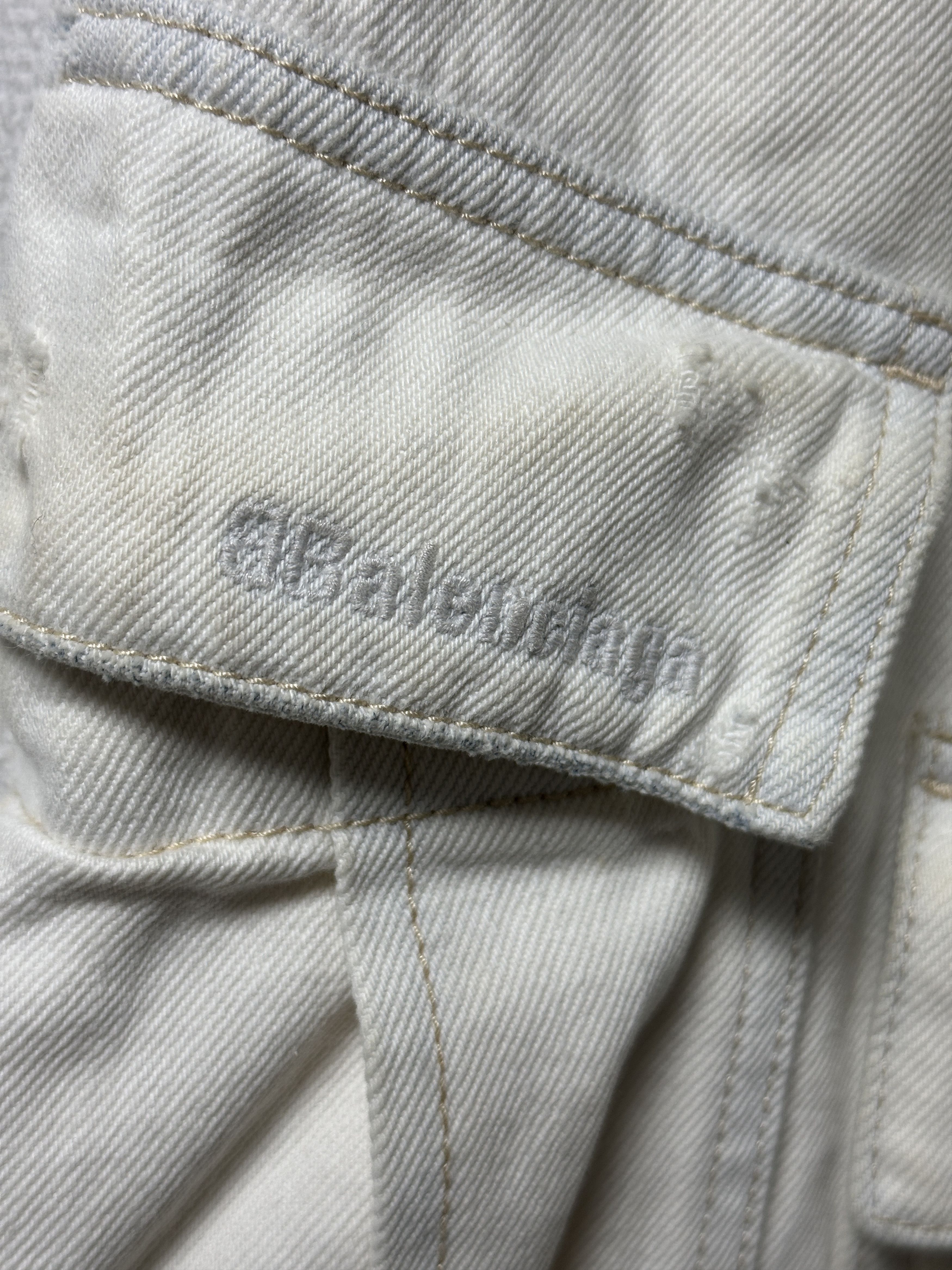 Balenciaga Balenciaga Cargo Denim Ivory Size US 32 / EU 48 - 4 Thumbnail