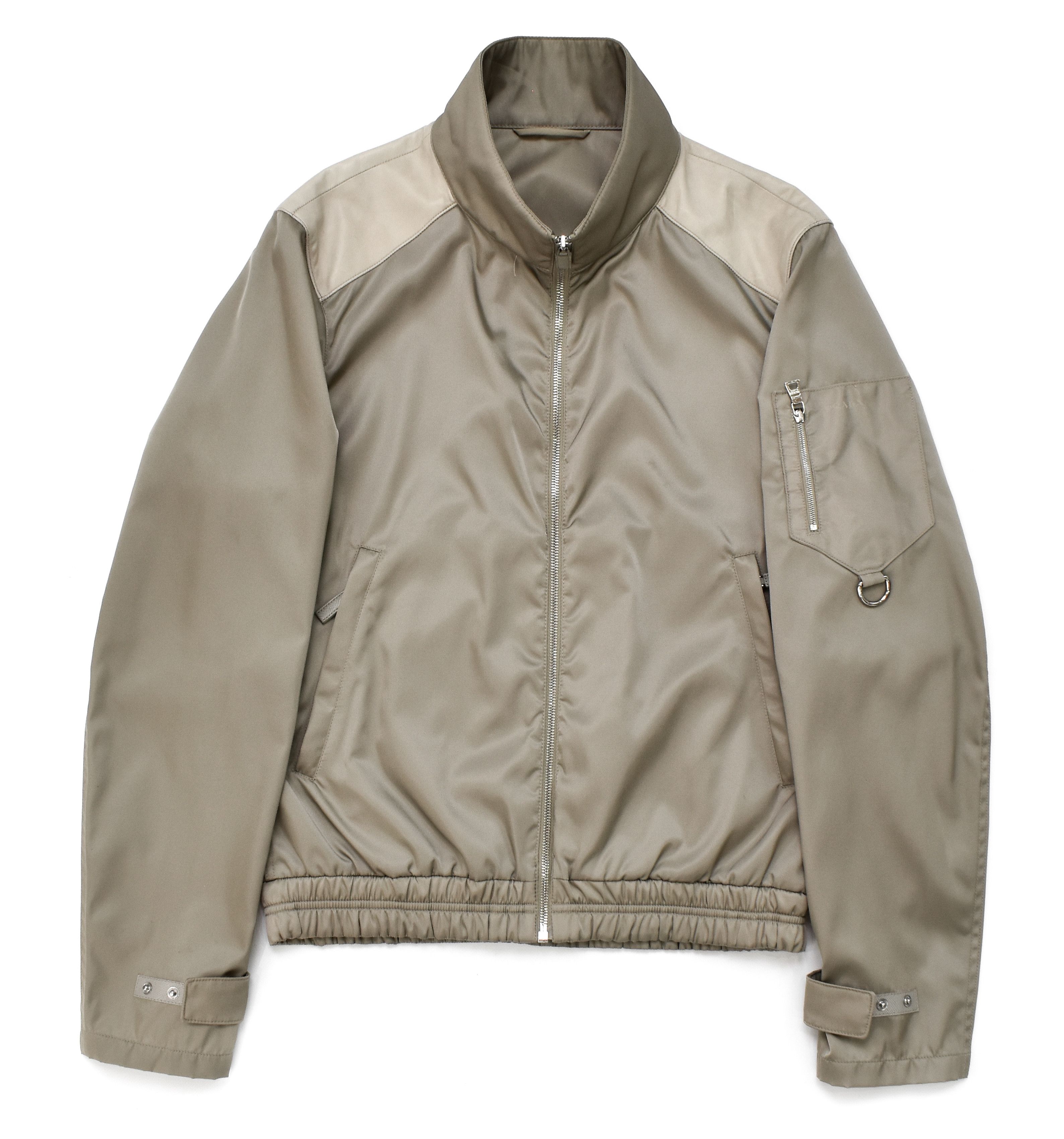 Prada Vintage PRADA 2009 Nylon Leather Bomber Jacket SGH126 Beige | Grailed