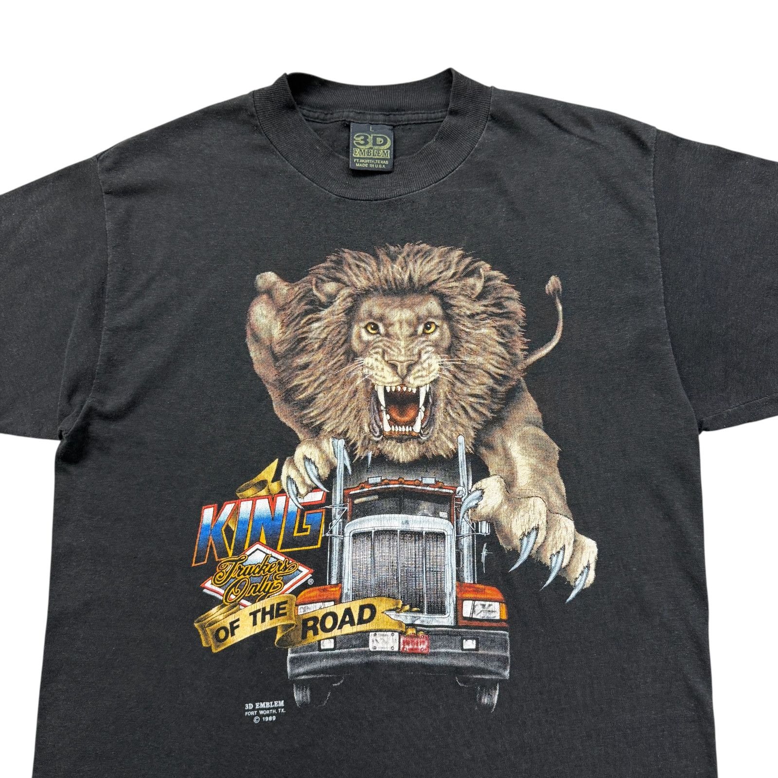 Other 3D EMBLEM TRUCKERS ONLY KING OF THE ROAD LION 1989 T-SHIRT Size US L / EU 52-54 / 3 - 3 Thumbnail