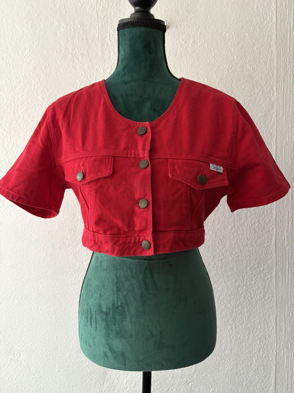 Vintage Vintage x red x short denim jacket Size S / US 4 / IT 40 - 2 Thumbnail