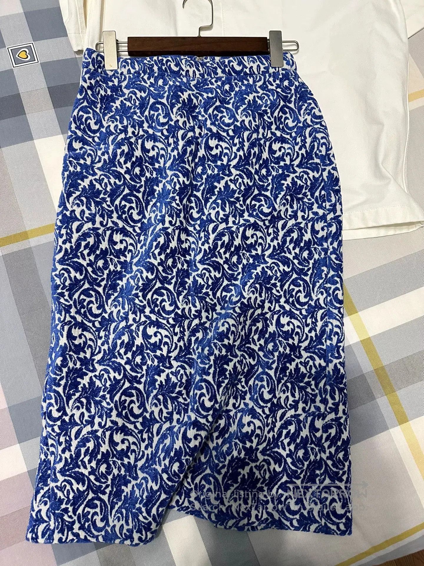 Dries Van Noten Dries Van Noten Blue Floral Skirt. Size 26" / US 2 / IT 38 - 3 Thumbnail