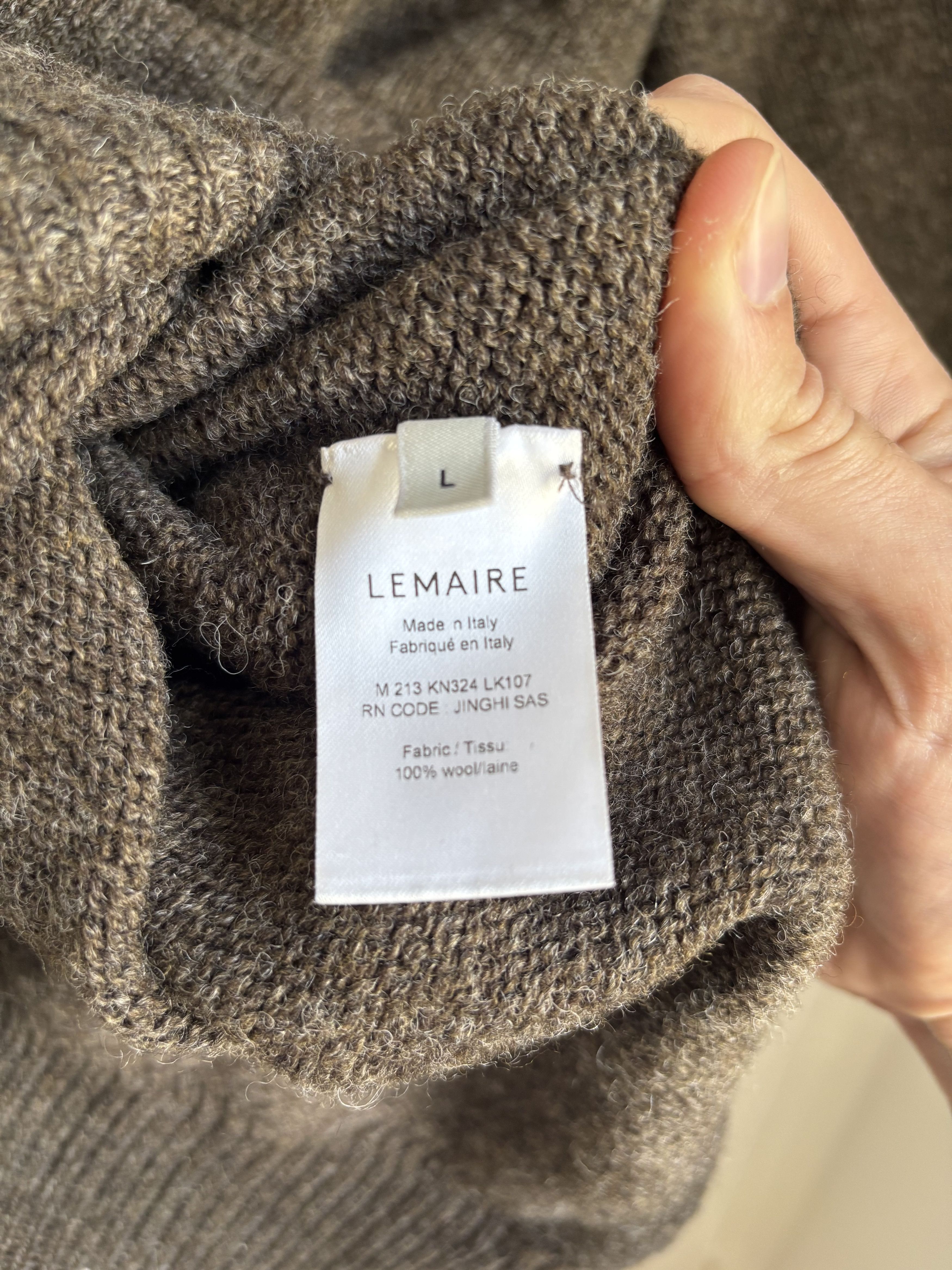 Lemaire Lemaire Brown Wool Jumper Size US L / EU 52-54 / 3 - 5 Thumbnail