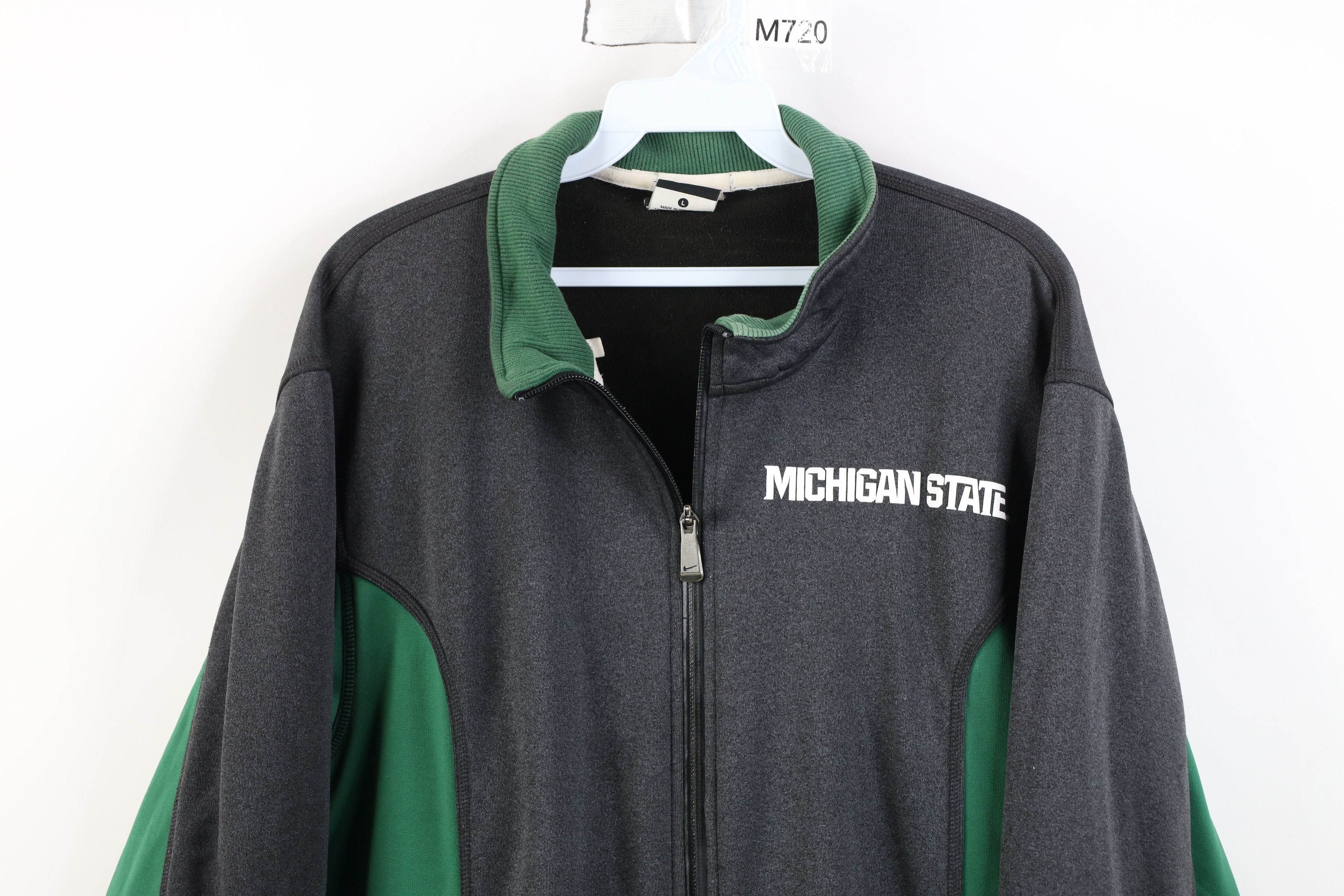 Nike Nike Spell Out Michigan State University Full Zip Jacket Size US L / EU 52-54 / 3 - 2 Thumbnail