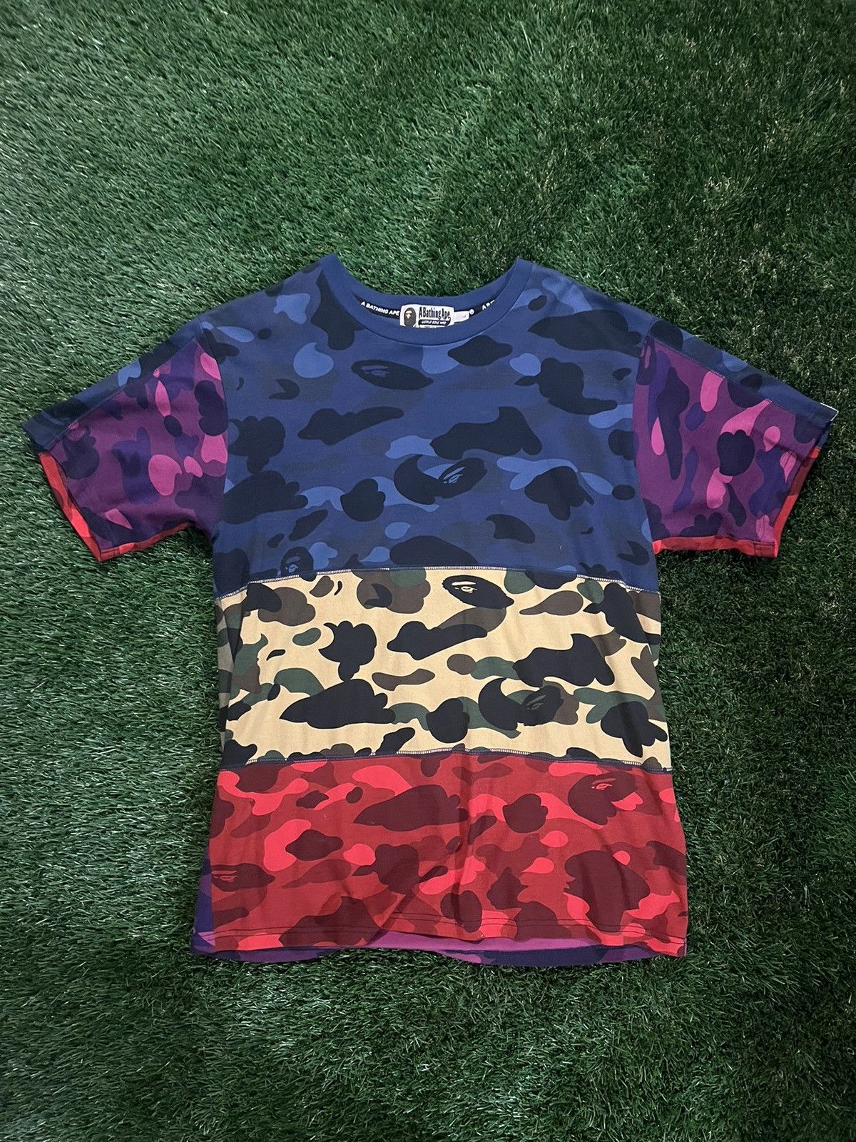 Bape Bape Mix Camo Crazy Tee Shirt Grailed