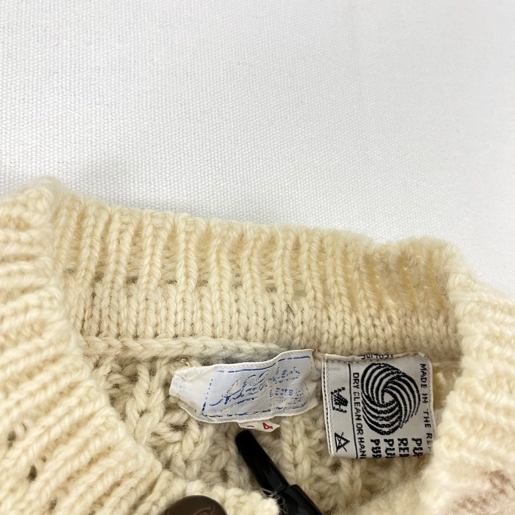Vintage VINTAGE Unbranded Fisherman Knit Cardigan Womens Sz 34 Small Brown Wool Pockets Jumper Size 28" / US 6 / IT 42 - 2 Thumbnail