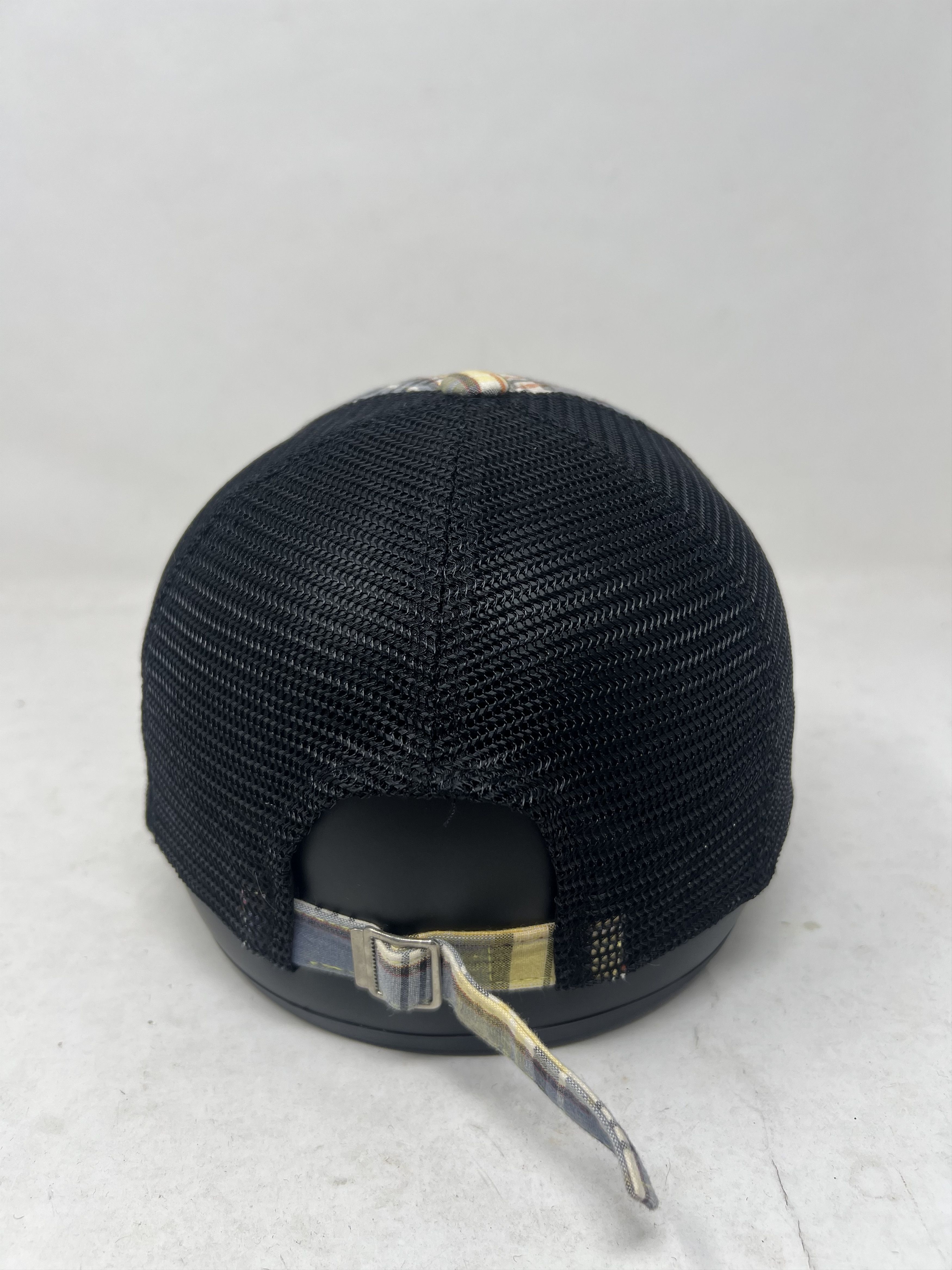 20471120 Distressed Plaid Pattern Trucker Hat Size ONE SIZE - 3 Thumbnail