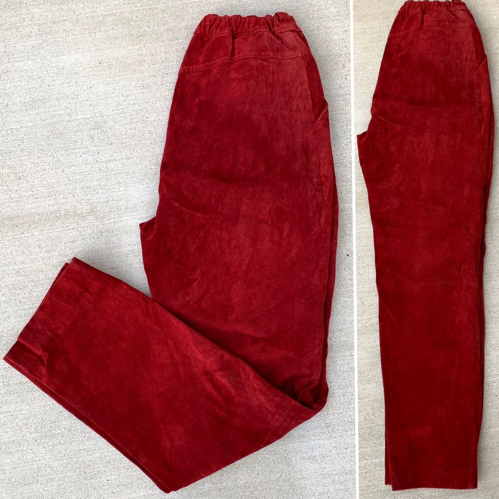 Doublet VINTAGE Double D Ranch Wear Pig Suede Pants Cowgirl Western Made In USA Size 12 28 Waist Rockabilly Leather Look Brown Rust Orange Copper Jeans Womens Size 34" / US 12 / IT 48 - 2 Thumbnail