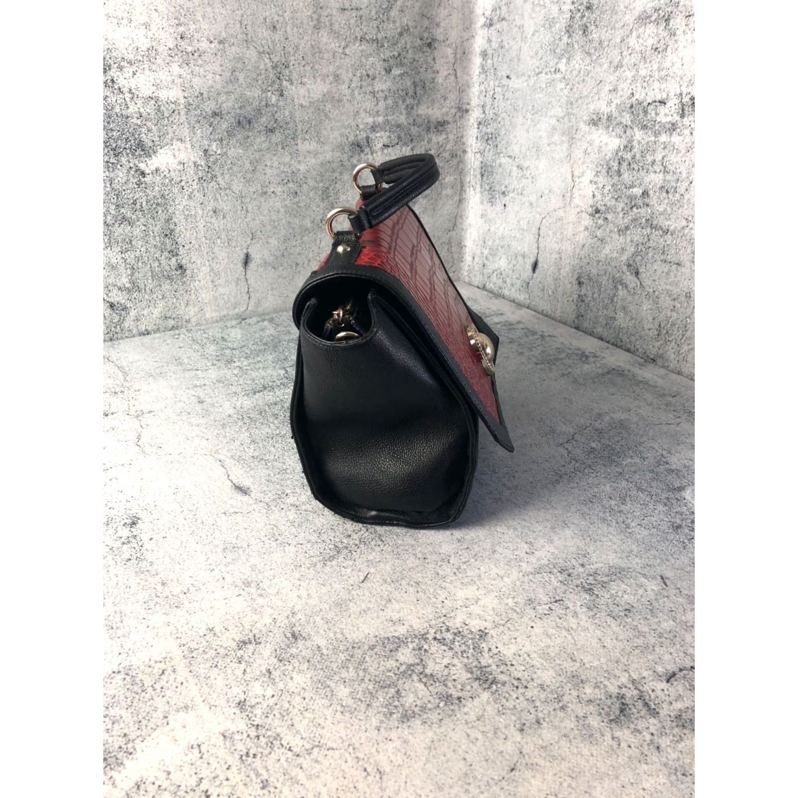 Versace Jeans Couture Versace Jeans Women's Handbag Croc-Embossed Black Polyester Logo Bag Size 32" / US 10 / IT 46 - 4 Thumbnail
