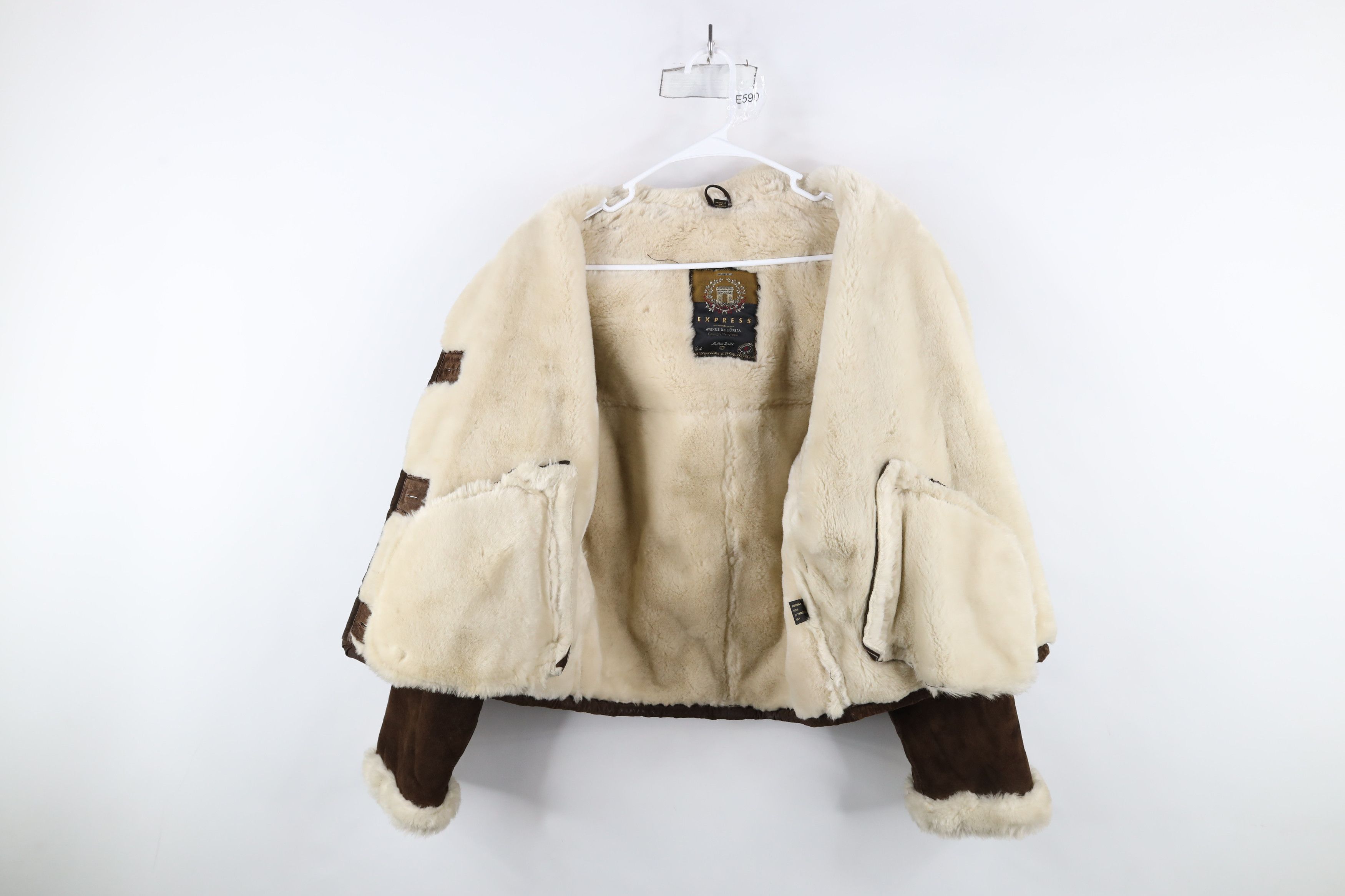 Express × Vintage Vintage 90s Express Fleece Lined Suede Leather Jacket Size S / US 4 / IT 40 - 12 Thumbnail