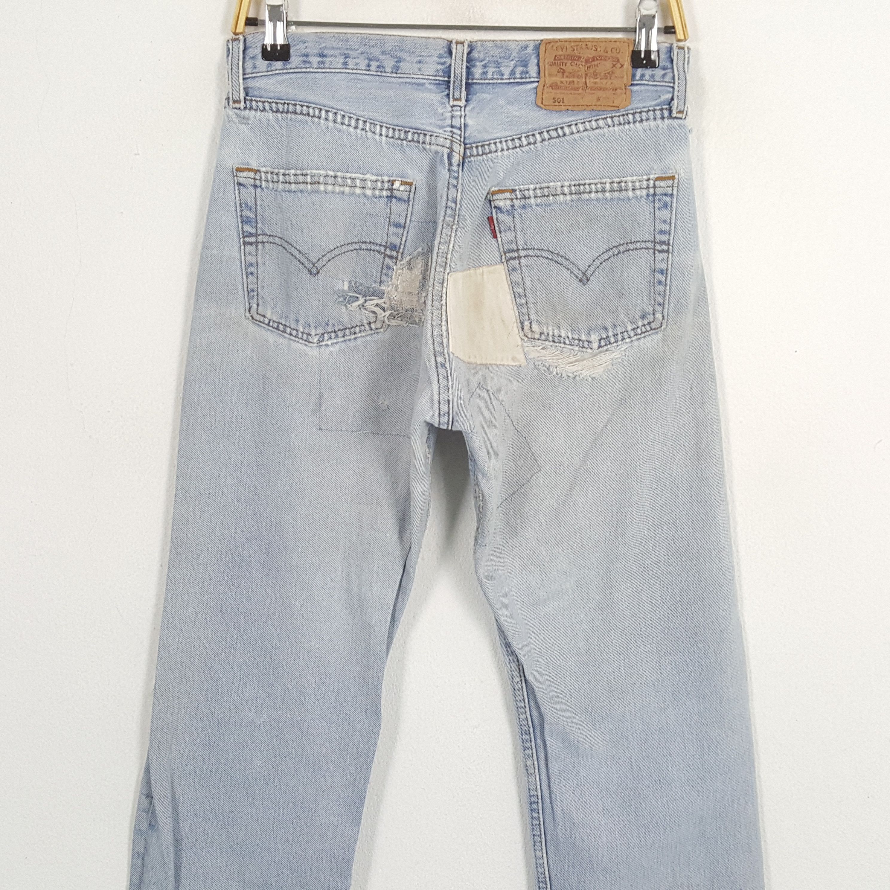 Levi's × Levi's Vintage Clothing × Vintage Vintage LEVI'S Kurt Cobain Distressed Patchwork Style Jeans Size US 28 / EU 44 - 5 Thumbnail