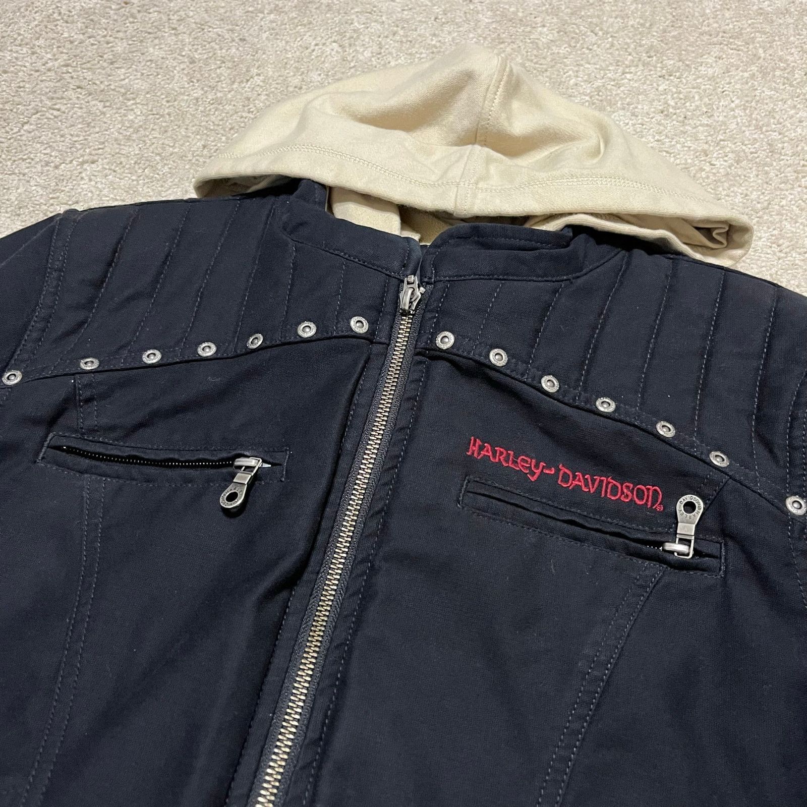Harley Davidson Harley-Davidson Black Riding Jacket XL Detachable Tan Hoodie Size US XL / EU 56 / 4 - 3 Thumbnail