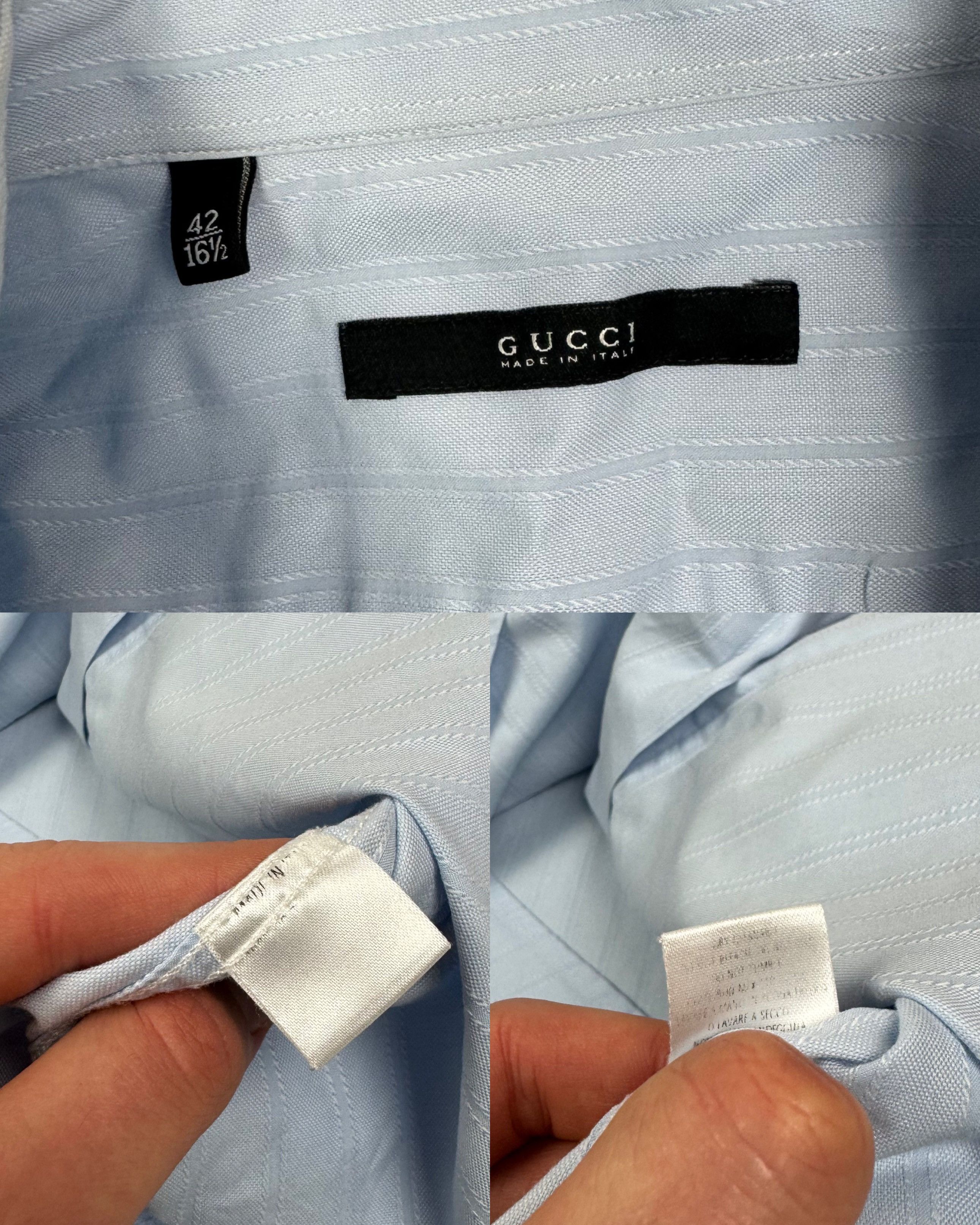 Gucci Gucci Women's Light Blue Formal Business Dress Shirt 42 Size M / US 6-8 / IT 42-44 - 2 Thumbnail