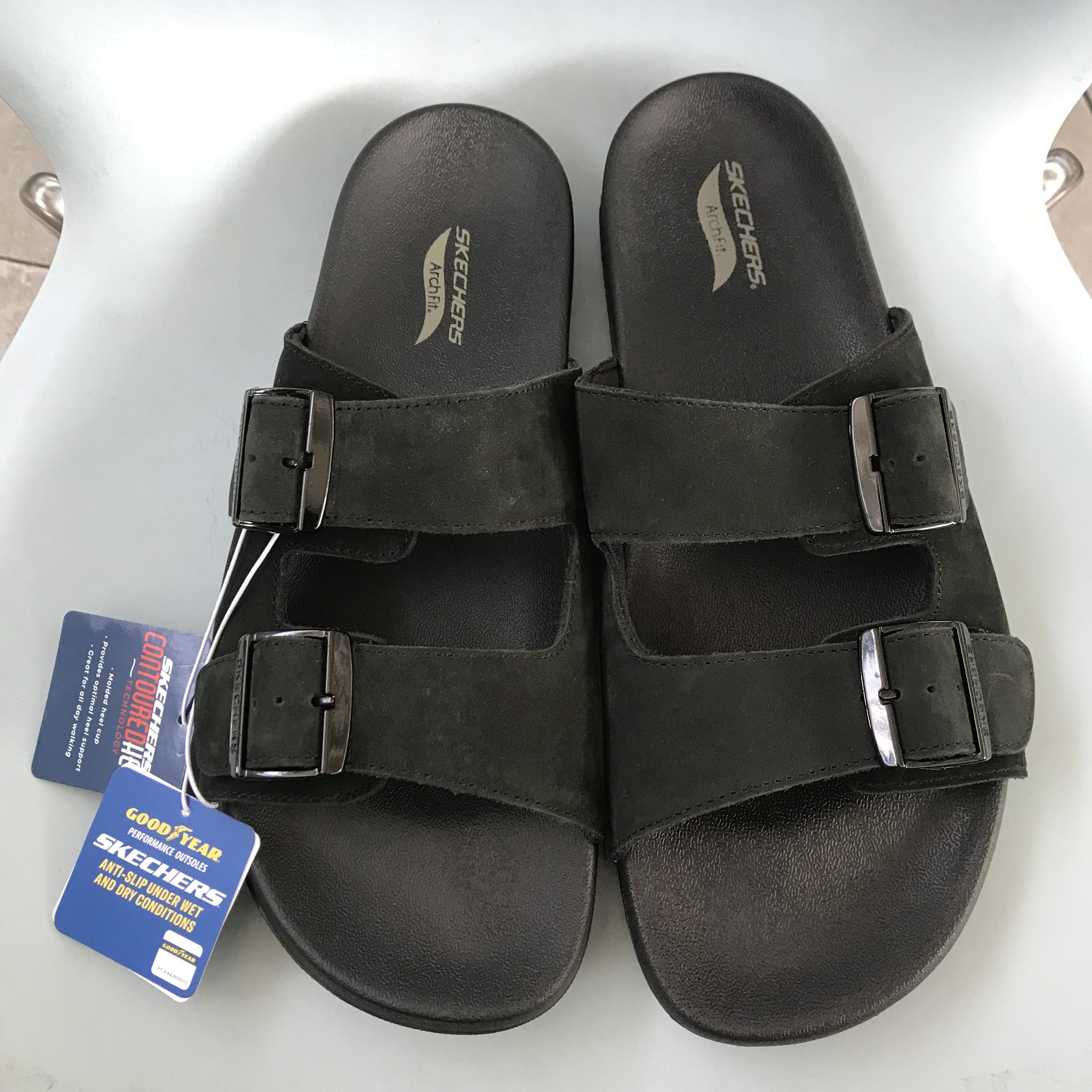 SKECHERS Skechers archfit sandals slipper black Suede arizona 2 Size US 11.5 / EU 44-45 - 4 Thumbnail