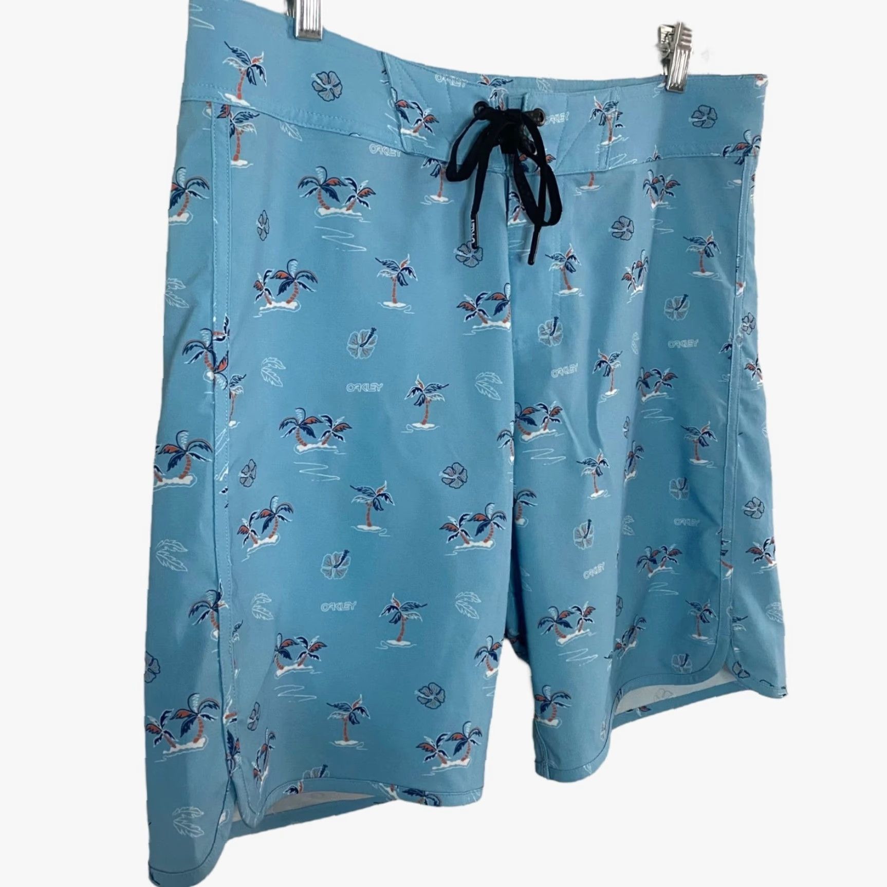 Oakley Oakley Board Shorts Mens 32 Blue Tropics Palm Tree Print 19" B1B RC - Tide Beach, Surf, Recreational - Back Pocket, Drawstring Size US 32 / EU 48 - 3 Thumbnail