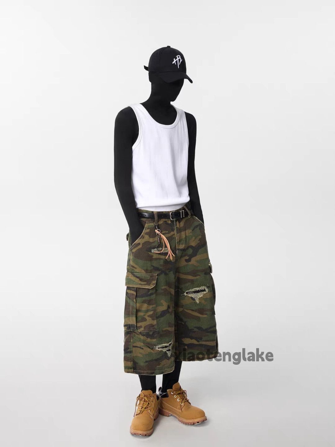 Vintage otl Balenciaga carhartt style loose ripped cargo camo shorts Size US 28 / EU 44 - 2 Thumbnail