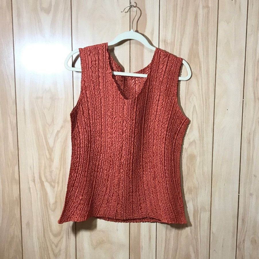 Other Soft & Silky Coral Scoop Neck Sleeveless Stretch Tank Top S Size S / US 4 / IT 40 - 1 Thumbnail
