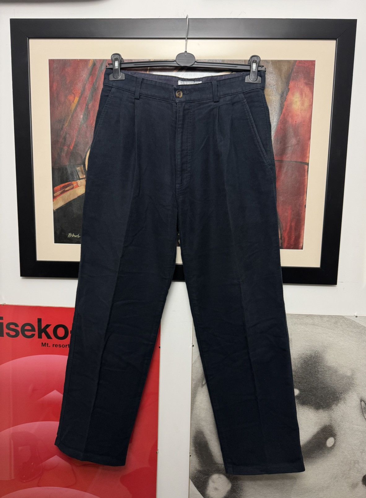 Valentino Vintage VALENTINO Pant 90s Luxury Rare High End Navy Cotton Size US 32 / EU 48 - 1 Thumbnail