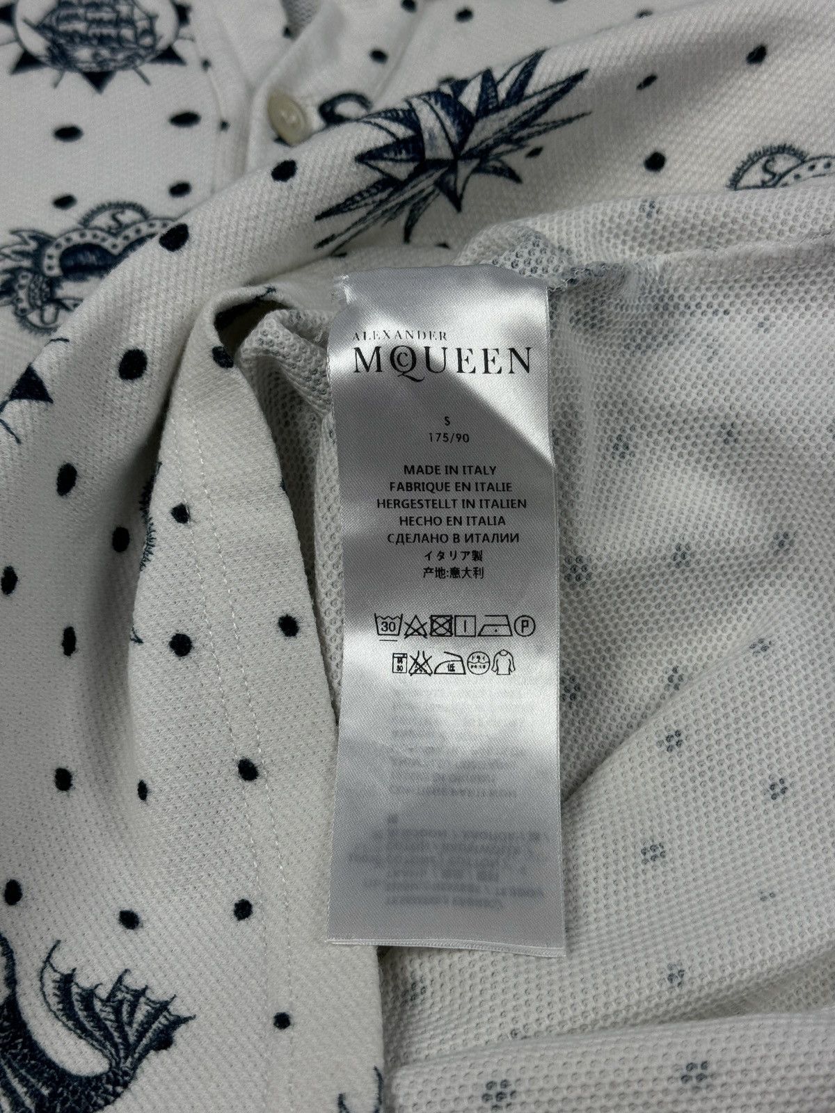 Alexander McQueen × Designer ALEXANDER MCQUEEN Lost At Sea Tattoo Printed Polo Shirt Size US S / EU 44-46 / 1 - 20 Thumbnail