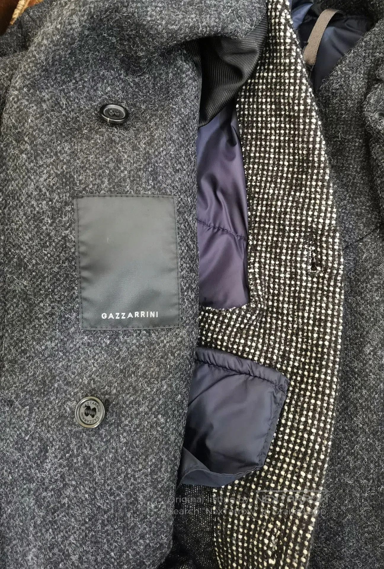 Gazzarrini GAZZARRINI Gray Wool Collar Button Jacket. Size US L / EU 52-54 / 3 - 5 Thumbnail