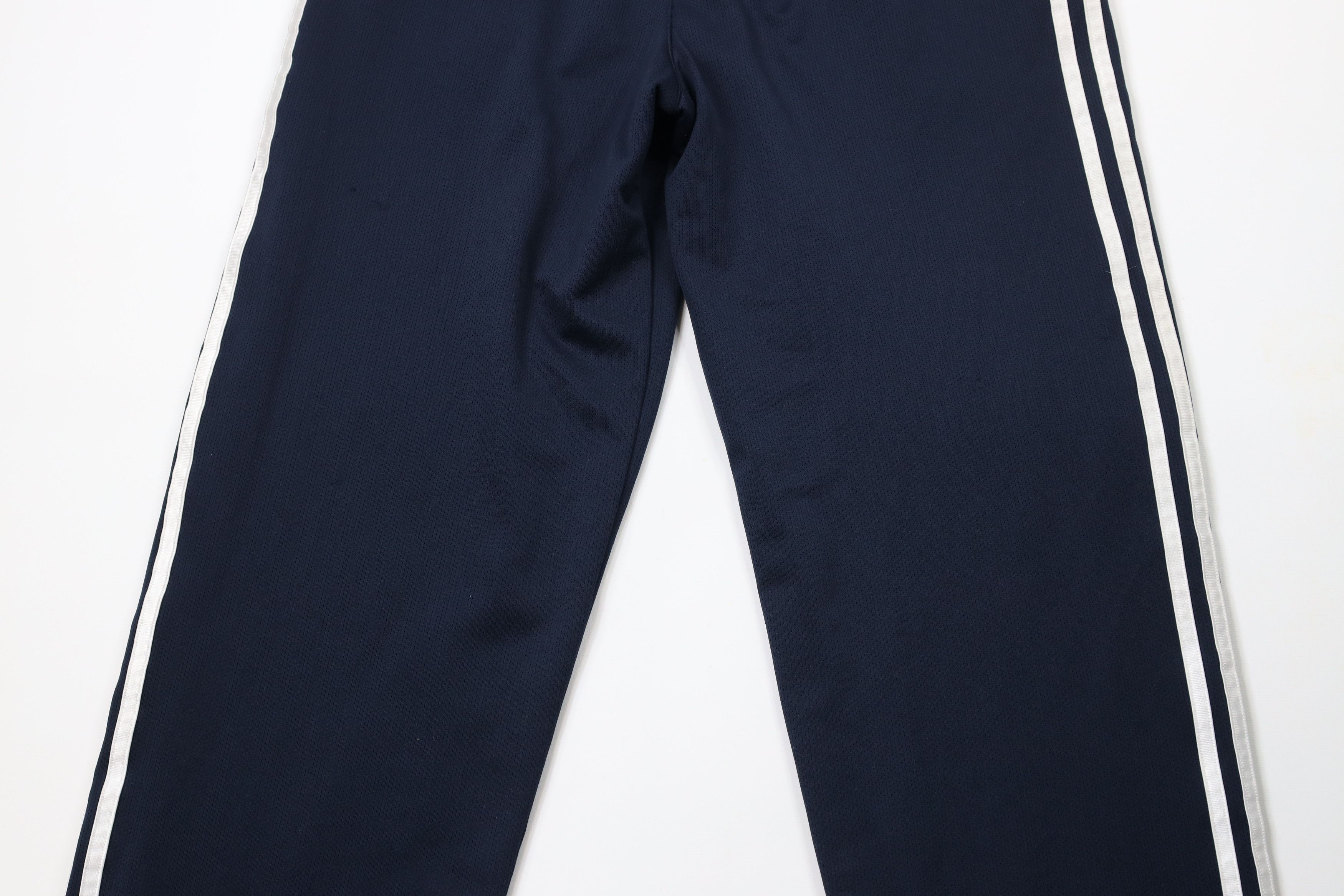 Adidas × Vintage Vintage Y2K Adidas Spell Out Striped Wide Leg Pants Blue Size 28" / US 6 / IT 42 - 12 Thumbnail