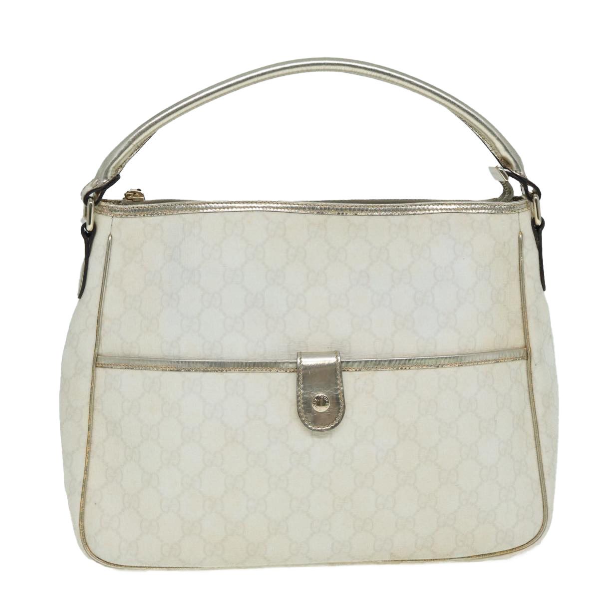 Gucci Gg Canvas White Canvas Handbag (Pre-Owned) Size ONE SIZE - 1 Thumbnail
