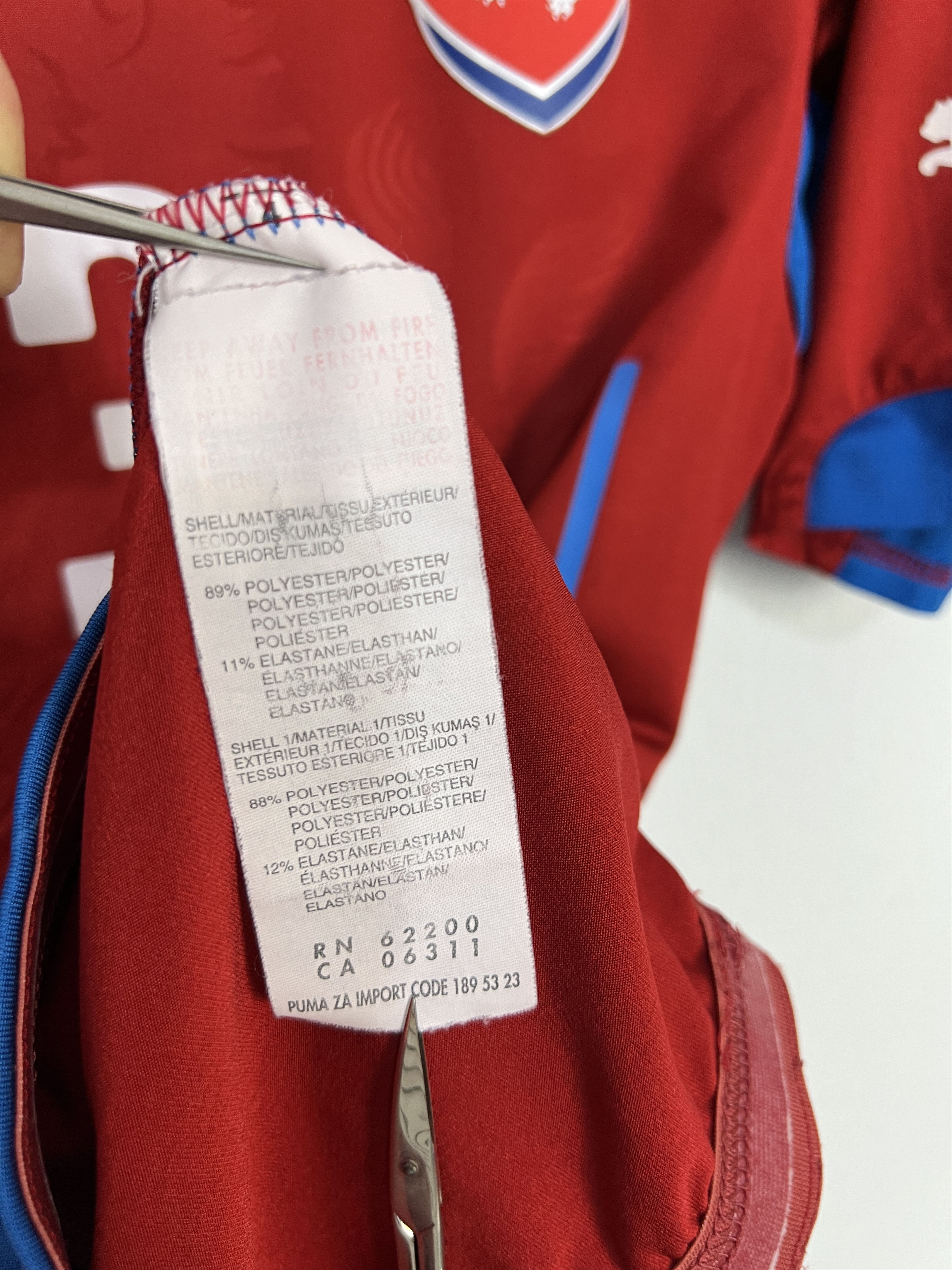 Puma Czech Republic Home football shirt 2014 Soccer #3 Barak Size US M / EU 48-50 / 2 - 8 Thumbnail