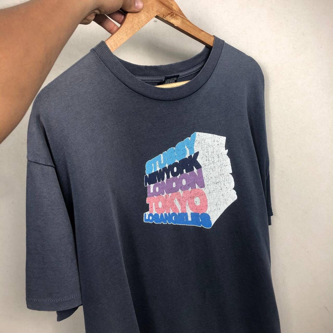 Stussy 90s Stussy USA Cities Block Tee Shirt Skateboard Faded Size US L / EU 52-54 / 3 - 4 Thumbnail