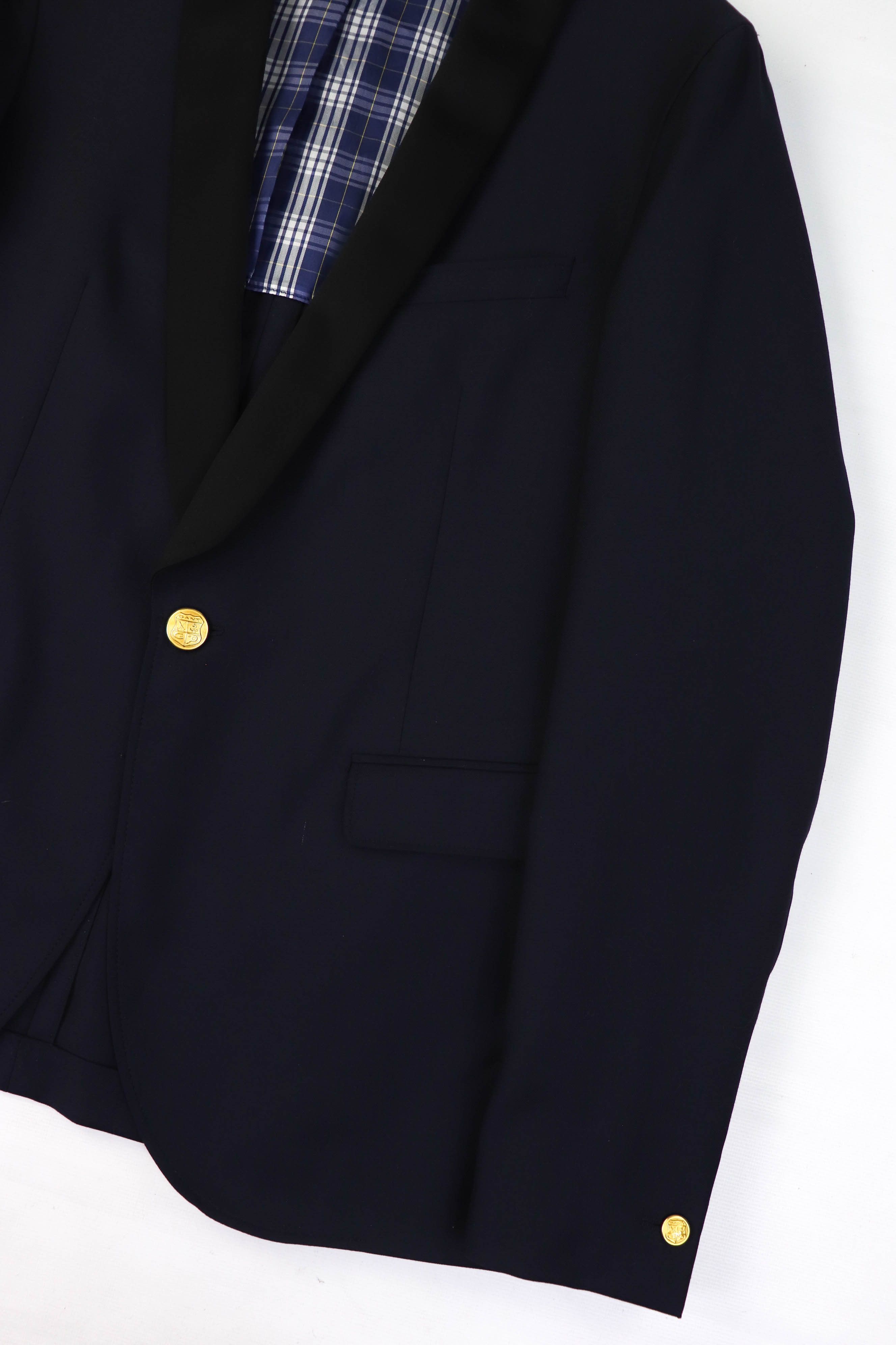 Gant GANT New Haven Navy Wool Gold Buttons Tuxedo Blazer Jacket Size 40R - 8 Thumbnail
