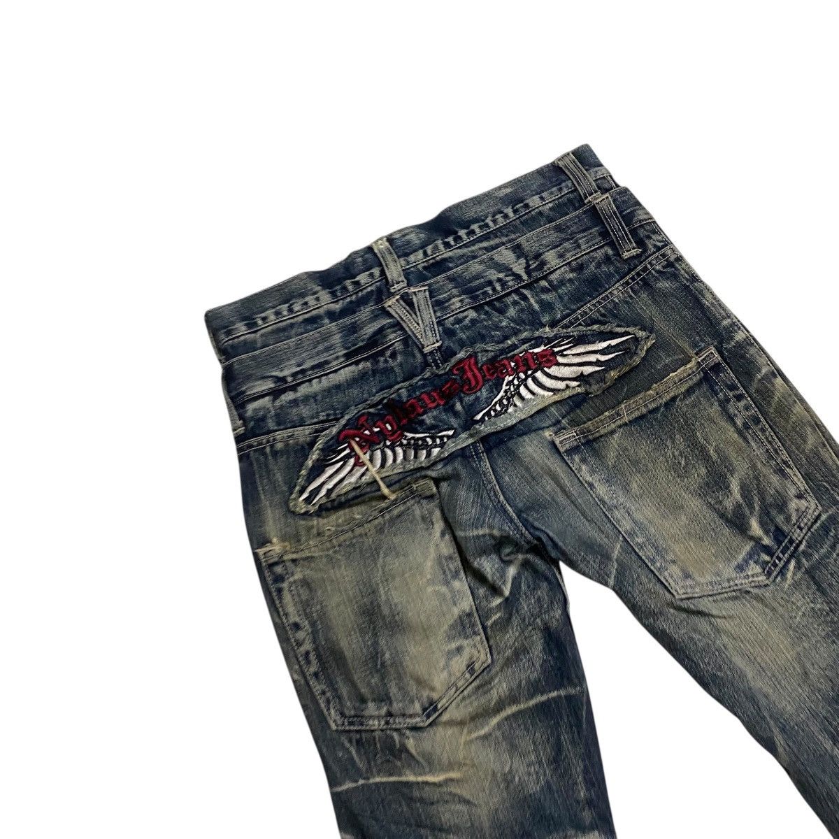 If Six Was Nine × Japanese Brand Nylaus Premium double waist distressed flare denim Size US 32 / EU 48 - 9 Thumbnail