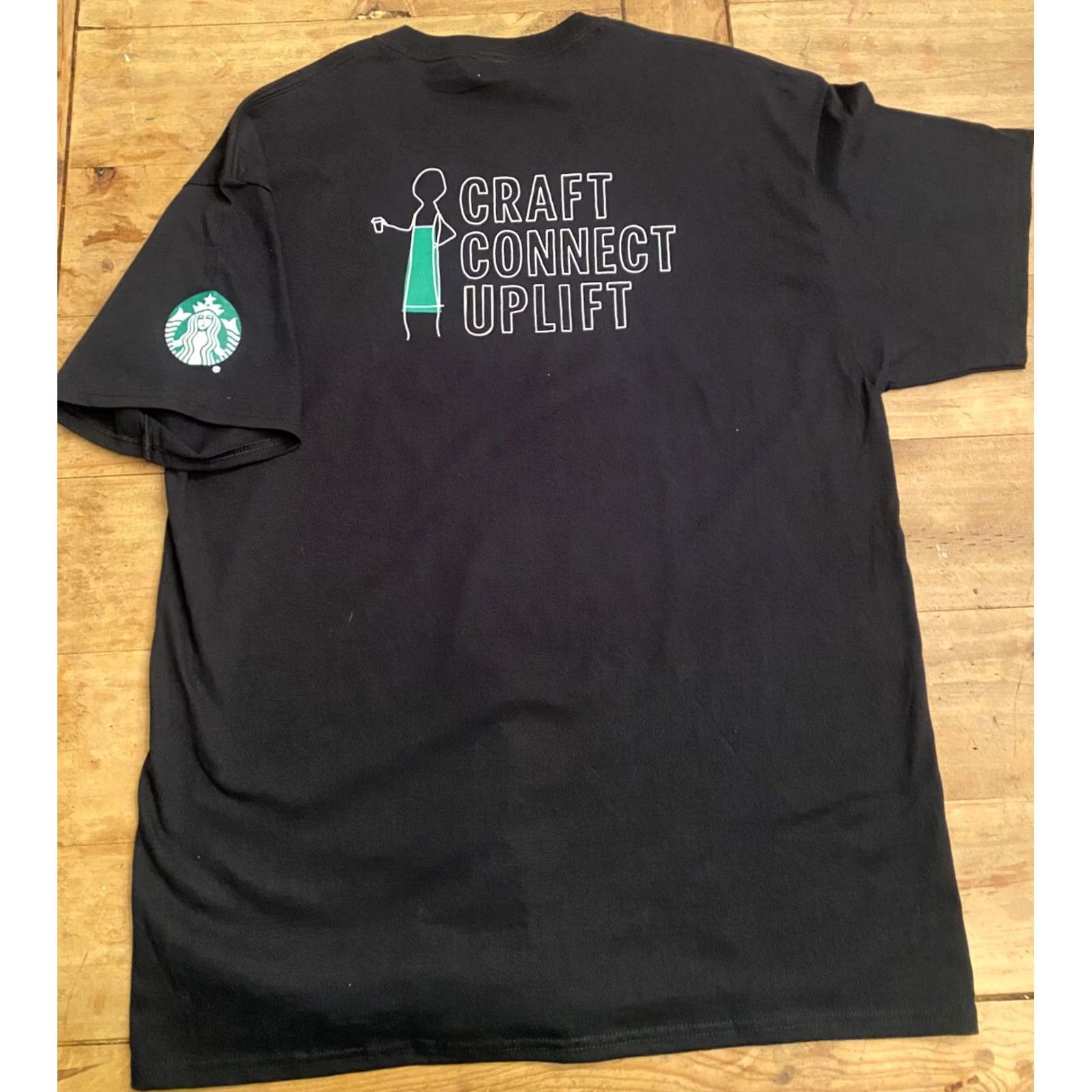 Vintage RARE Starbucks Craft Connect Uplift Crew Neck T-Shirt Black XL Mens Size US XL / EU 56 / 4 - 2 Thumbnail