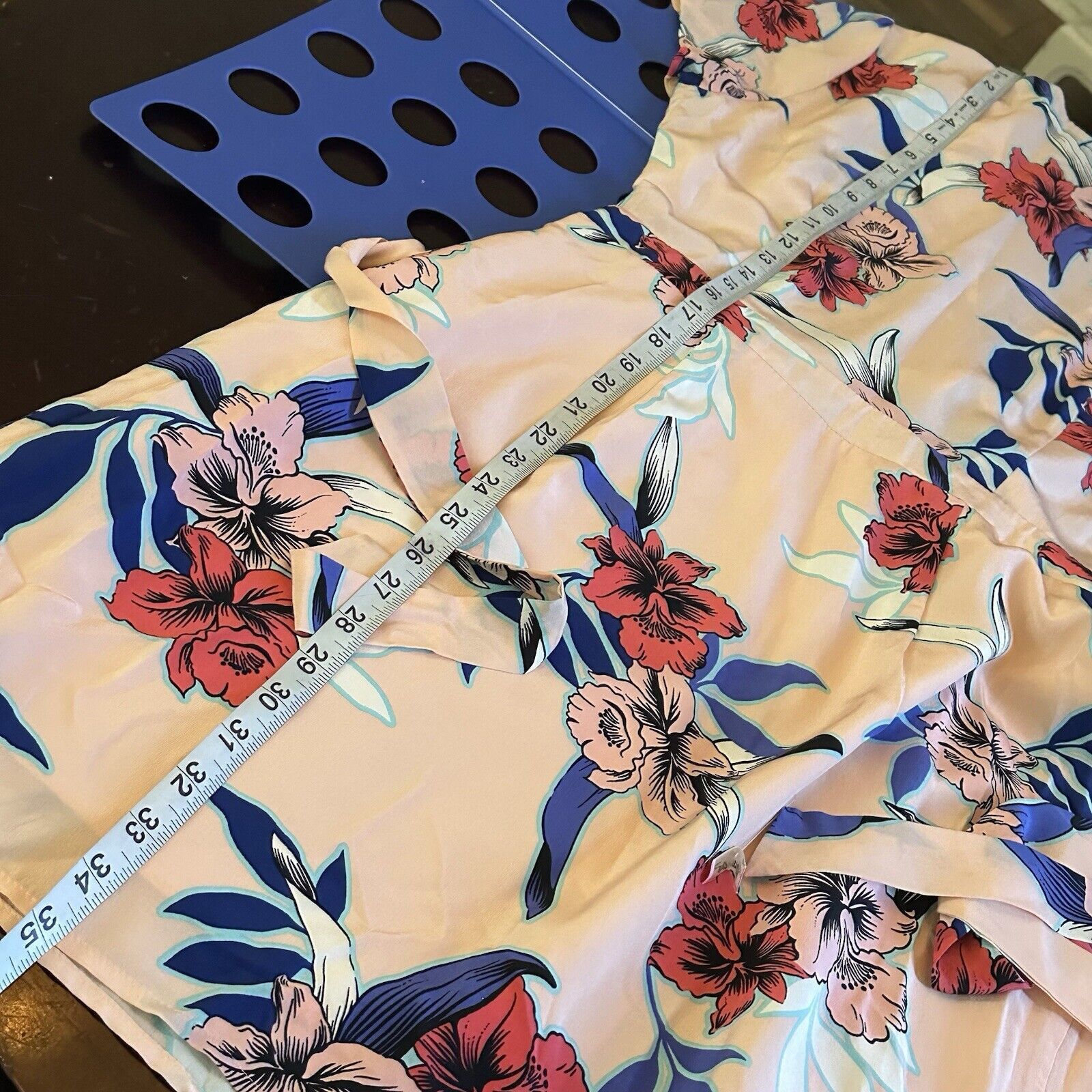 Anthropologie Yumi Kim Soho Mixer Floral Wrap Mini Dress Silk Peach XS Size XS / US 0-2 / IT 36-38 - 8 Thumbnail