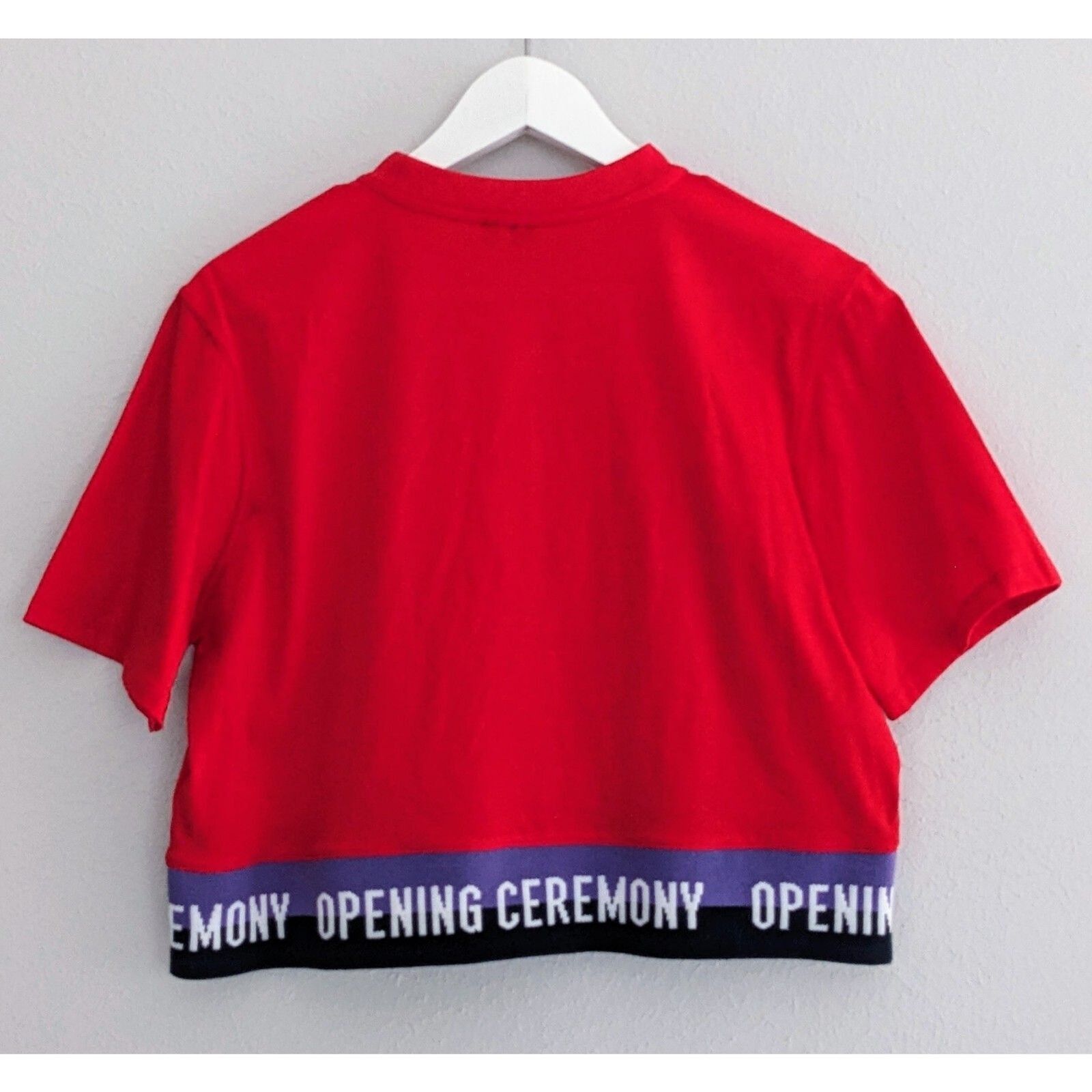 Opening Ceremony Opening Ceremony Red Cropped Shirt Medium | Stylish Modern Size M / US 6-8 / IT 42-44 - 2 Thumbnail