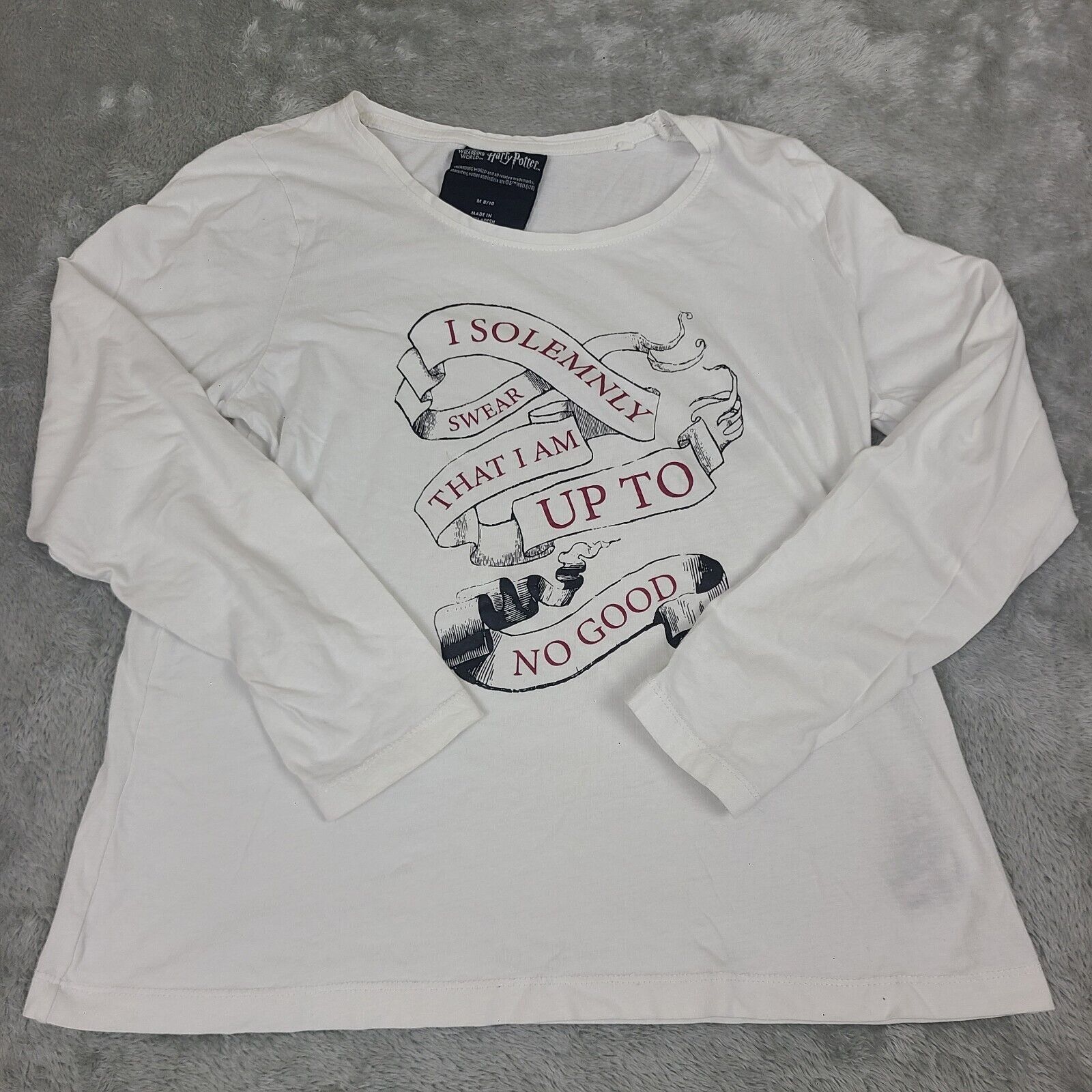 Vintage Harry Potter I Solemnly Swear Up to No Good T-shirt Long Sle Size M / US 6-8 / IT 42-44 - 1 Thumbnail