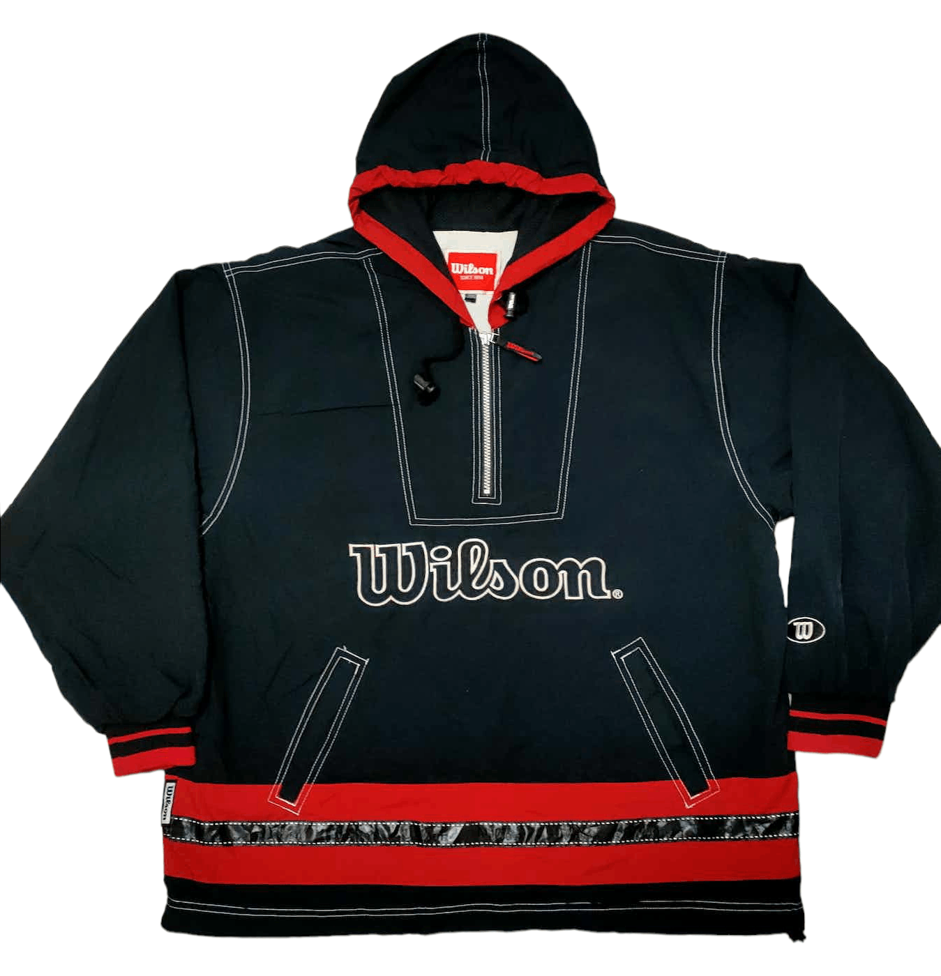 Vintage Wilson Embroidered Spellout Windbreaker Size US XL / EU 56 / 4 - 1 Thumbnail