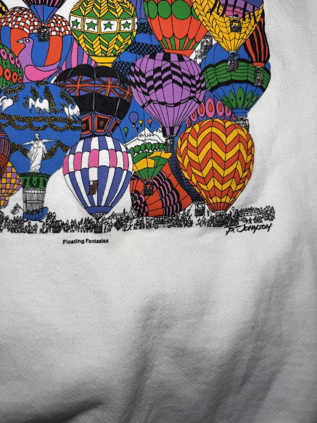 Vintage Vtg 80s 90s Floating Fantasies Hot Air Balloon Sweatshirt Size US XL / EU 56 / 4 - 3 Thumbnail