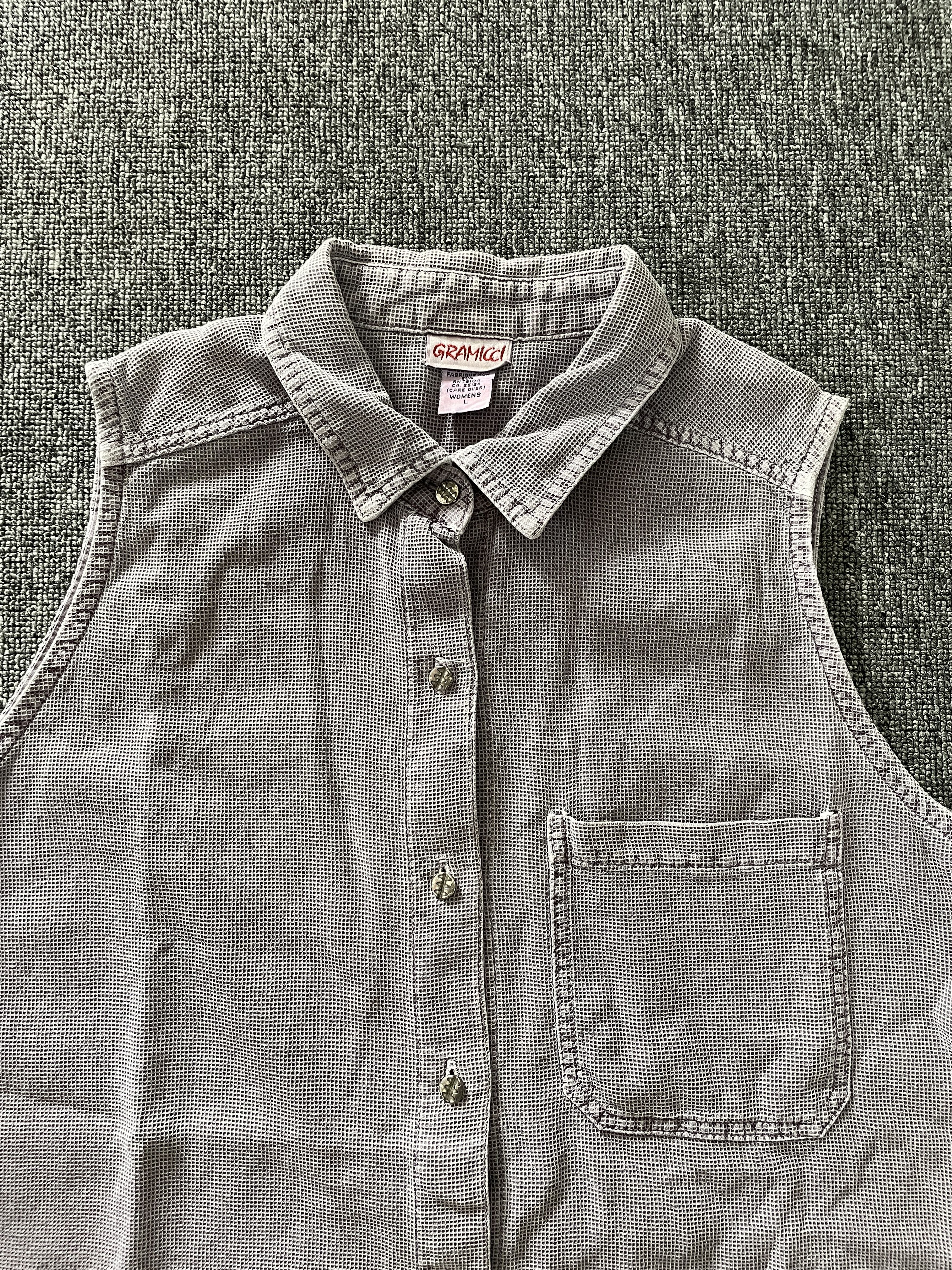 Gramicci Vintage 90s Gramicci Sleeveless Button Down Shirt Size L / US 10 / IT 46 - 4 Thumbnail
