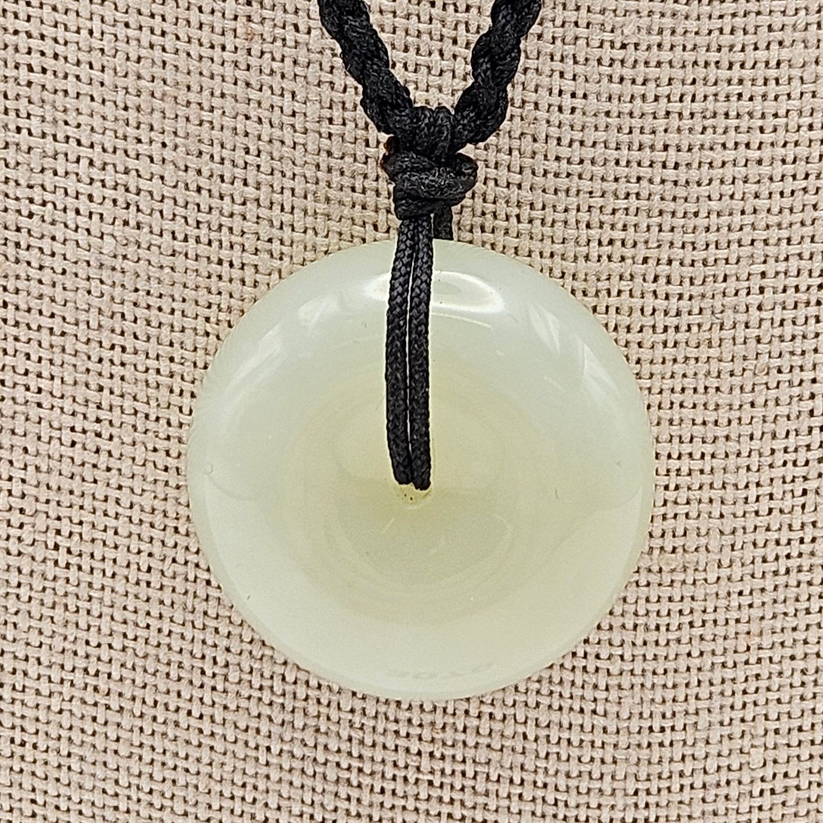 Other CHINESE WHITE JADE PI DISC PENDANT NECKLACE HETIAN STYLE Size ONE SIZE - 2 Thumbnail