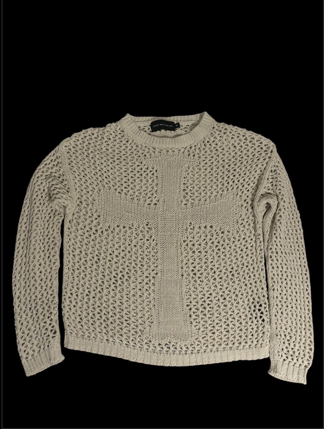 Beige Cross Net Sweater – Racer Worldwide