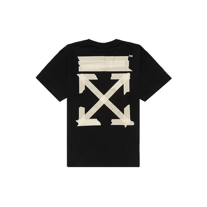 Off-White Off-White Tape Arrow Black Short Sleeve T-Shirt 0079 Size US XXS / EU 40 - 1 Thumbnail