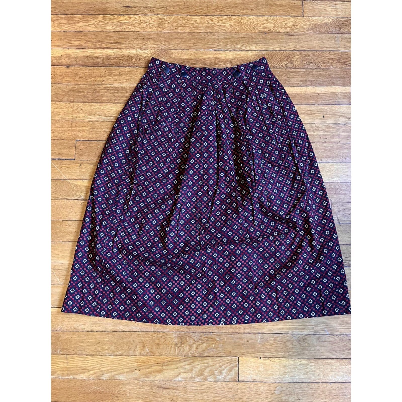 Black Diamond VINTAGE Gianni Sport Skirt Women's 12 Red Black Diamond All Over Print 90s Size 34" / US 12 / IT 48 - 2 Thumbnail
